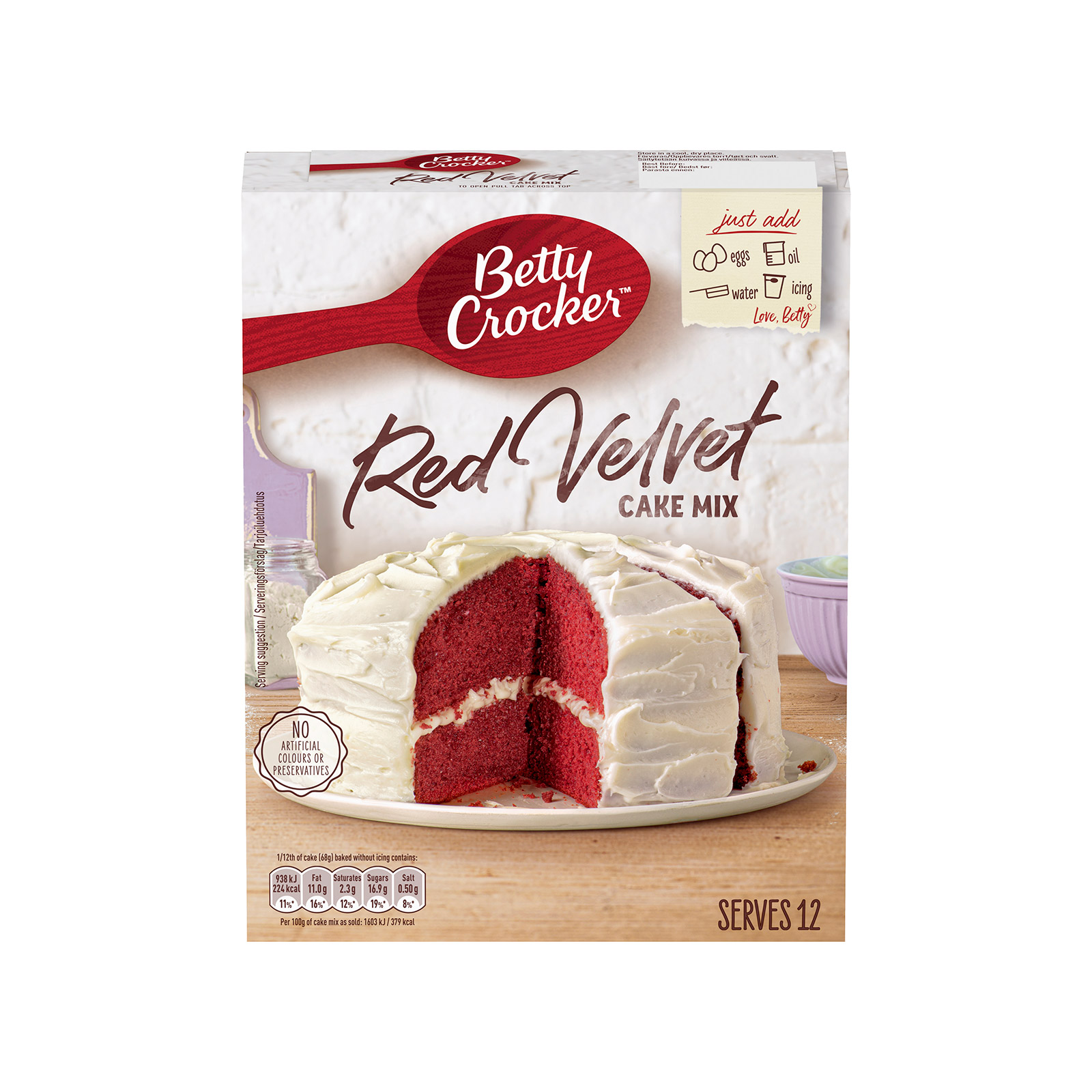 Betty Crocker Red velvet μείγμα για κέικ 425g εικόνα 1
