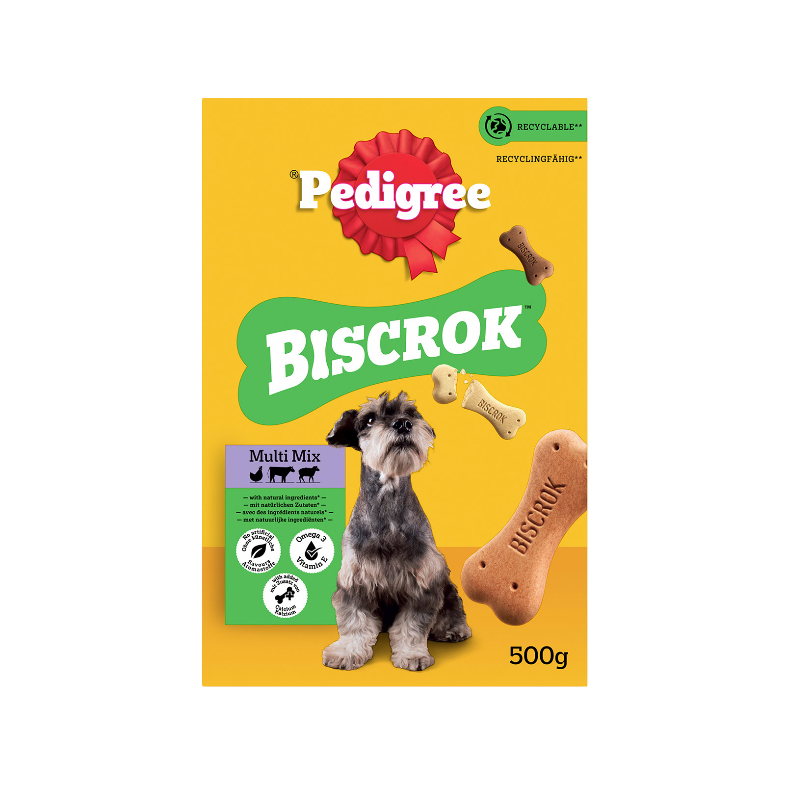 Pedigree Biscrok τροφή σκύλου συμπληρωματική μπισκότα 500g εικόνα 1