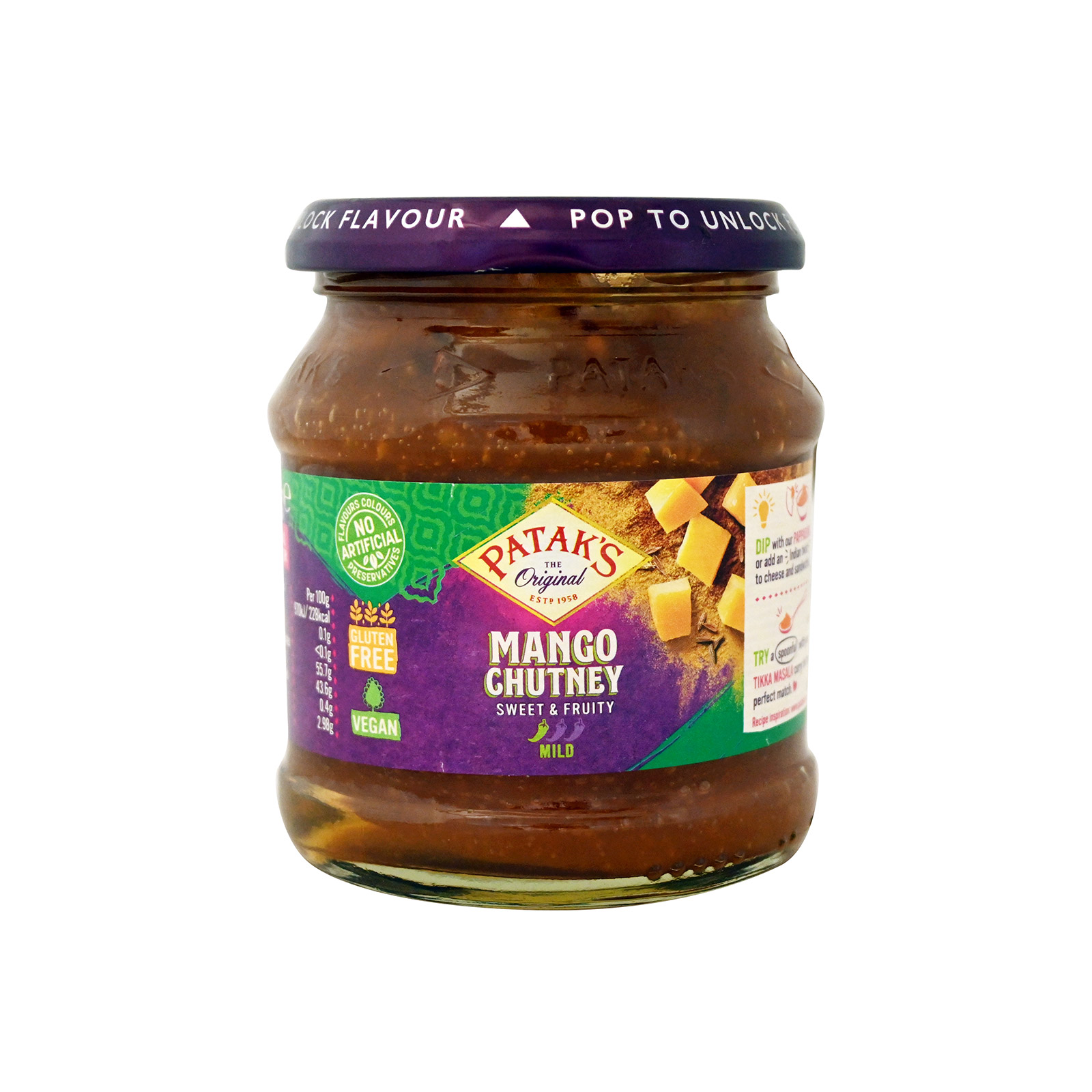 Patak's σάλτσα chutney mango / mild 340g εικόνα 1