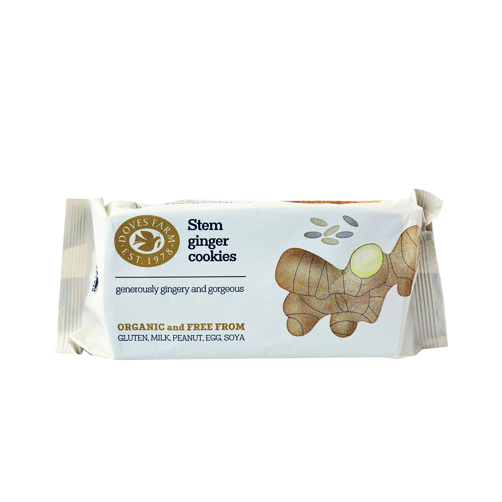 Doves Farm μπισκότα cookies stem ginger 150g εικόνα 1