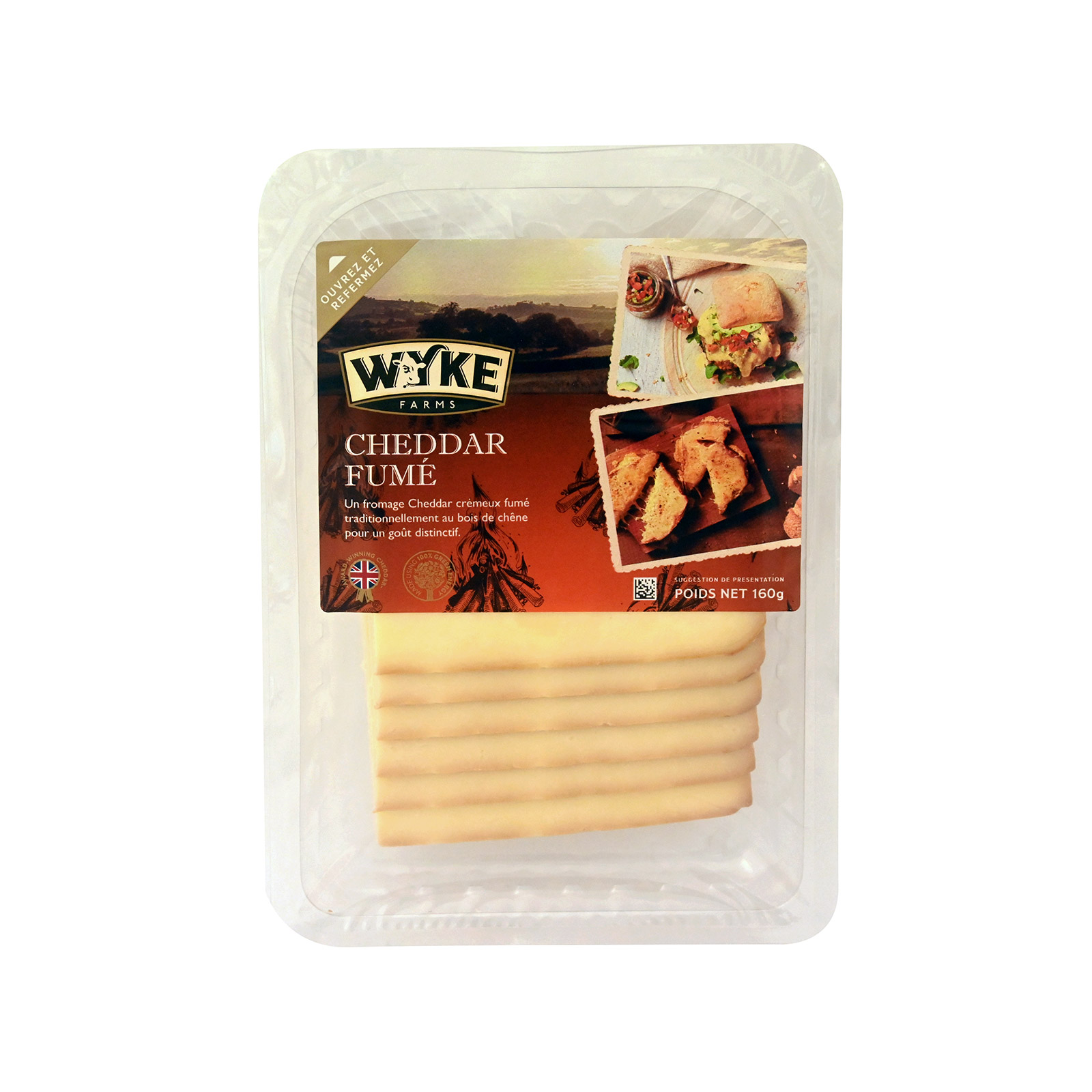 Wyke Farms cheddar cheese smoked sliced 160g image 1