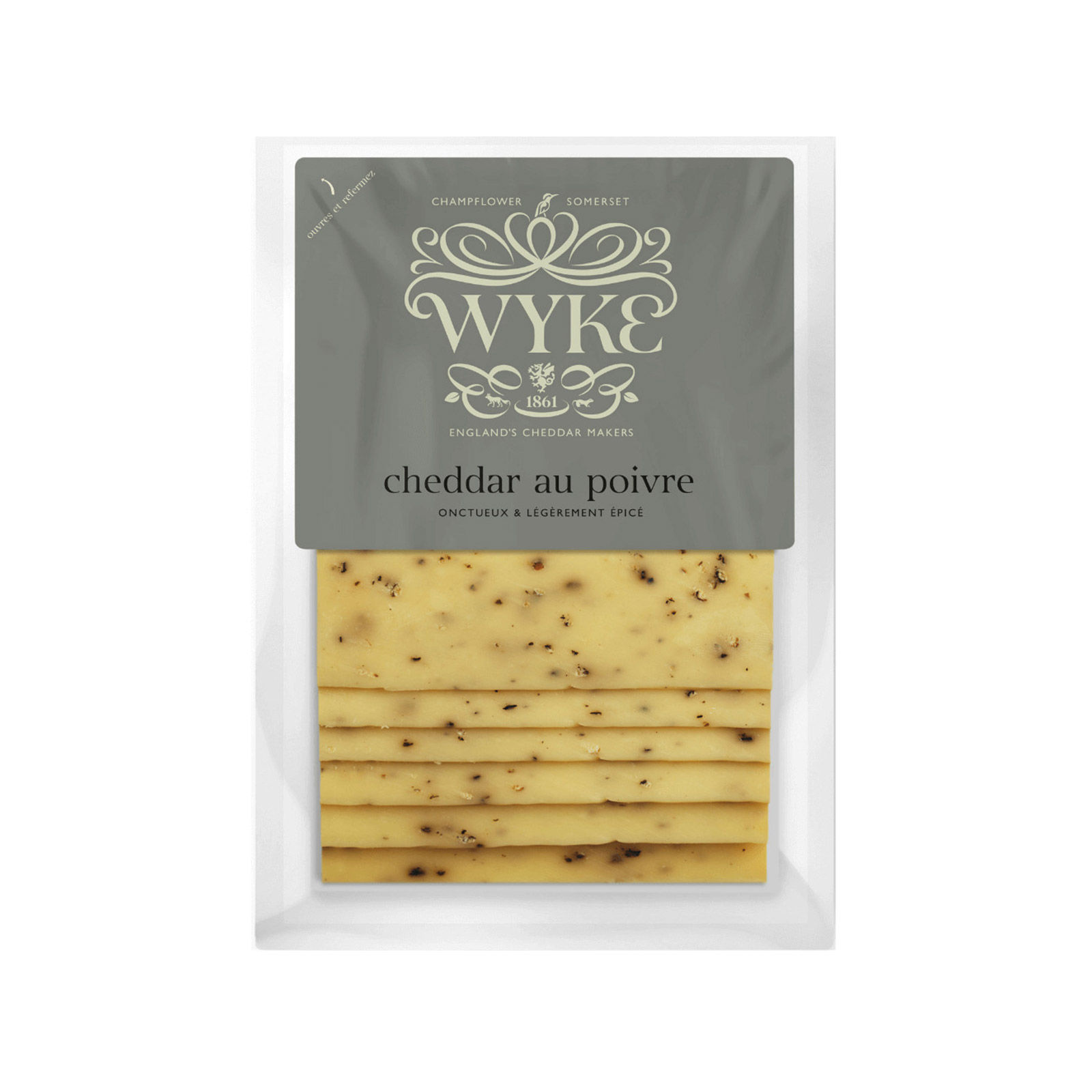 Wyke Farms τυρί cheddar με μαύρο πιπέρι σε φέτες 160g εικόνα 1