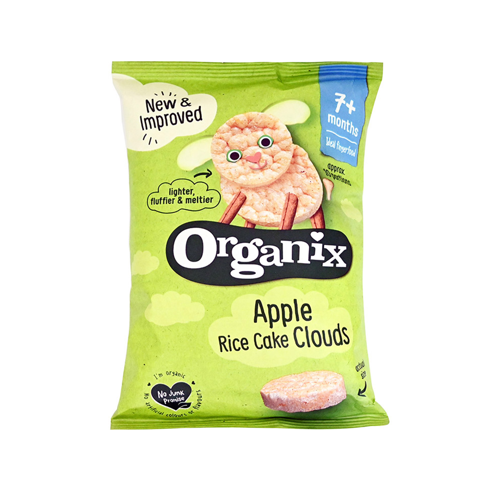 Organix ρυζογκοφρετα μήλου παιδική +7 μηνών 40g εικόνα 1