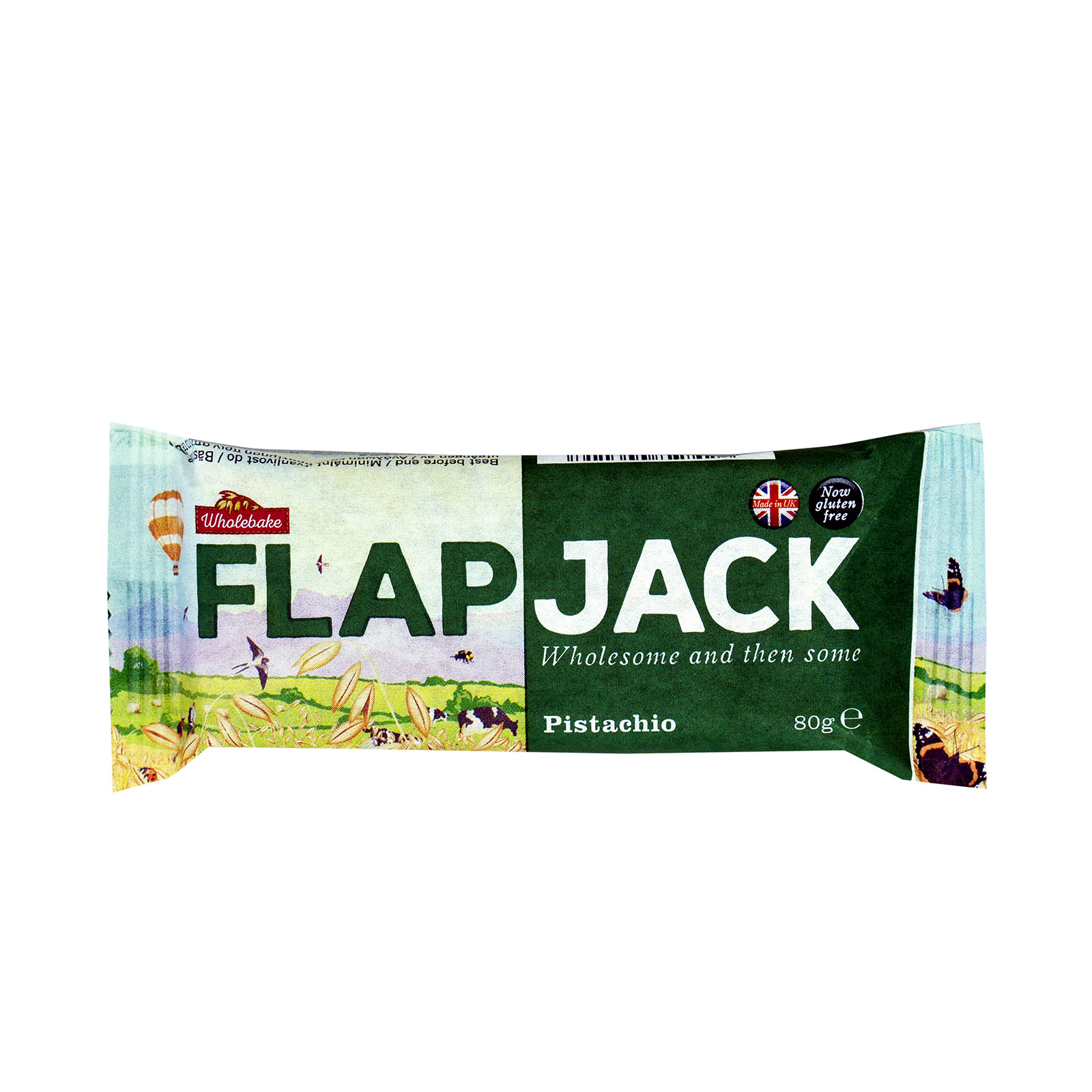 Wholebake Flapjack μπάρα βρώμης pistachio 80g εικόνα 1