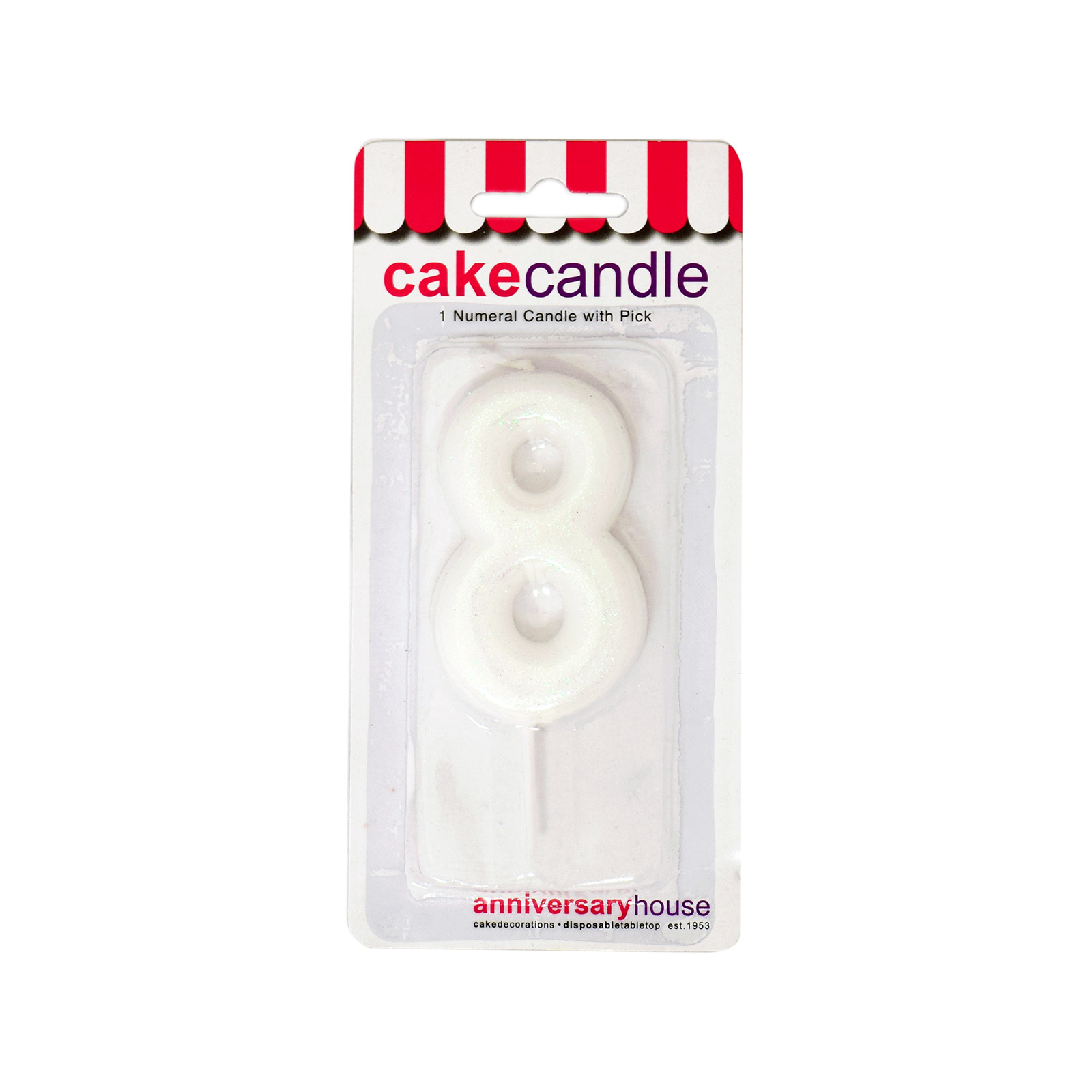 Anniversary House κερί γενεθλίων αριθμός 8 εικόνα 1