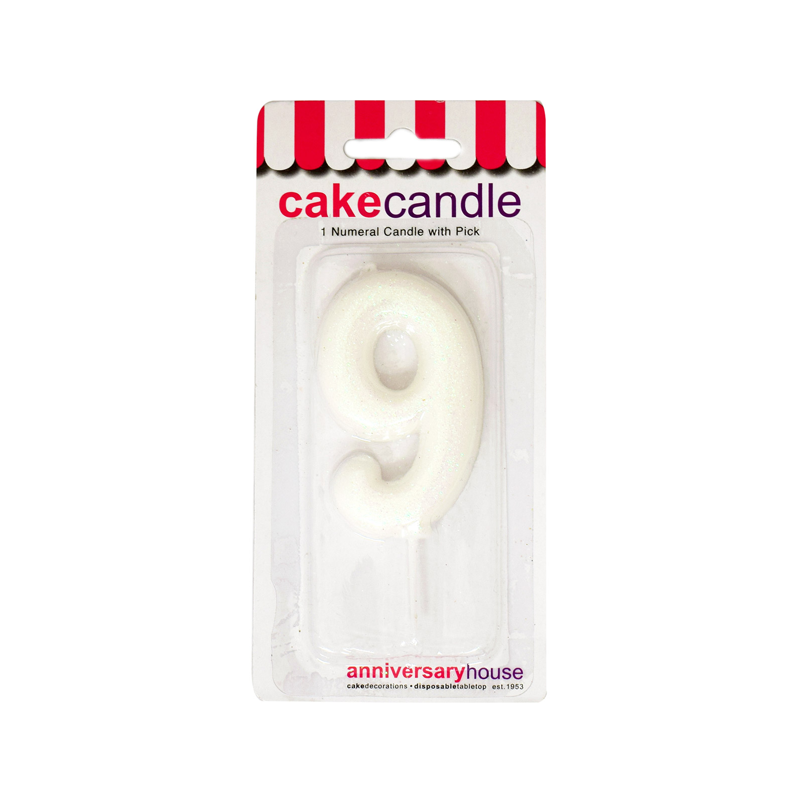 Anniversary House κερί γενεθλίων αριθμός 9 εικόνα 1