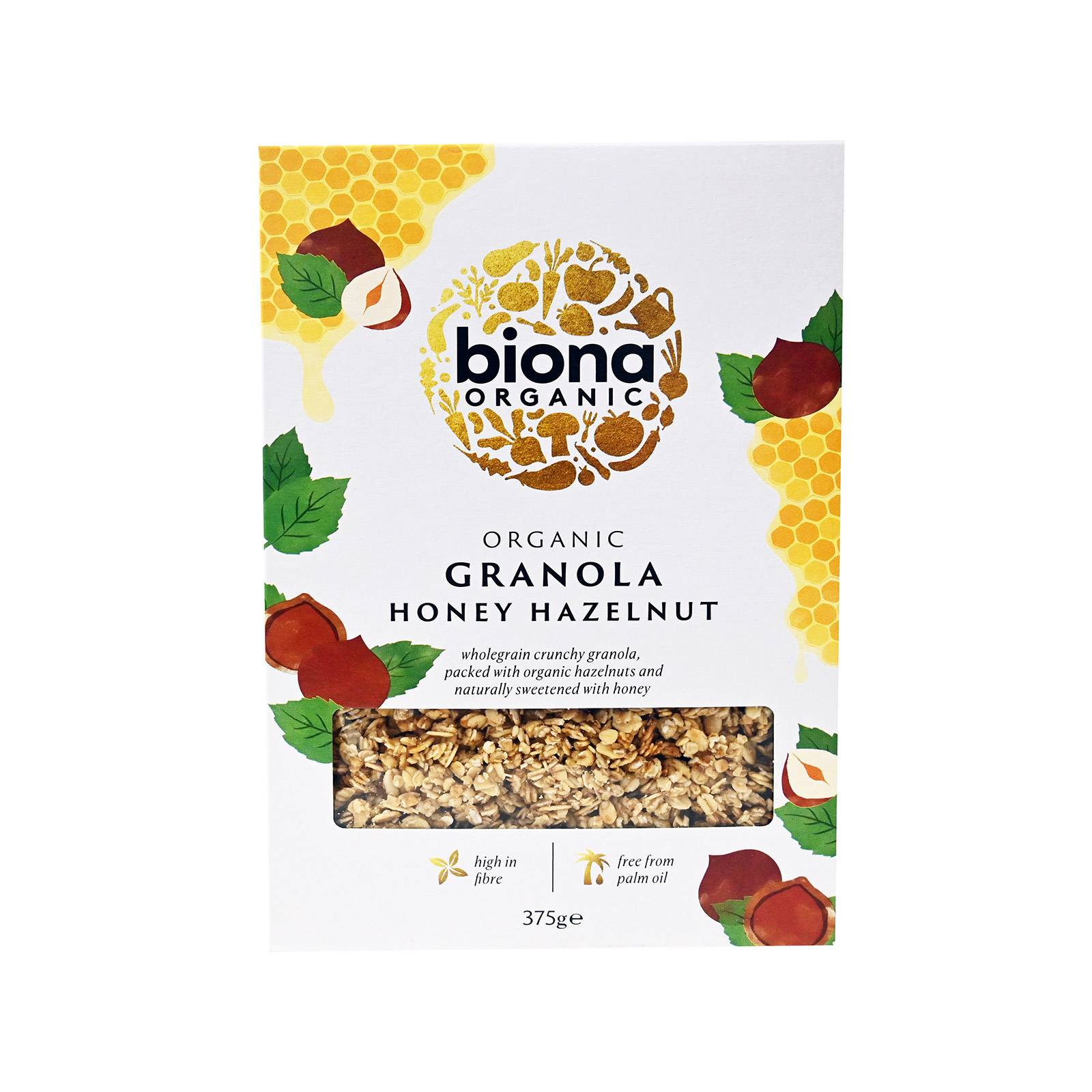 Biona δημητριακά granola honey hazelnut 375g εικόνα 1