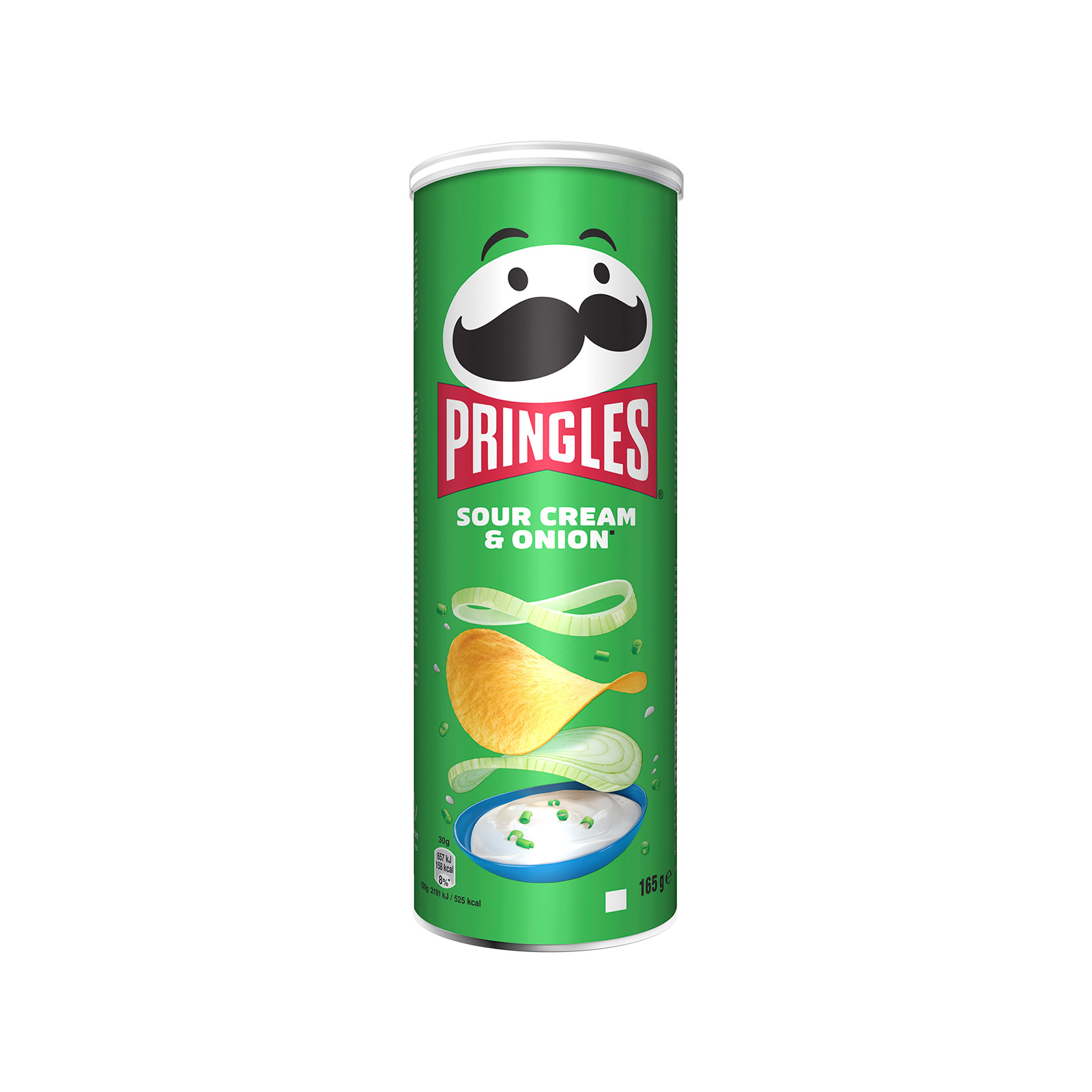 Pringles τσιπς πατατάκια sour cream & onion σνακ 165g εικόνα 1