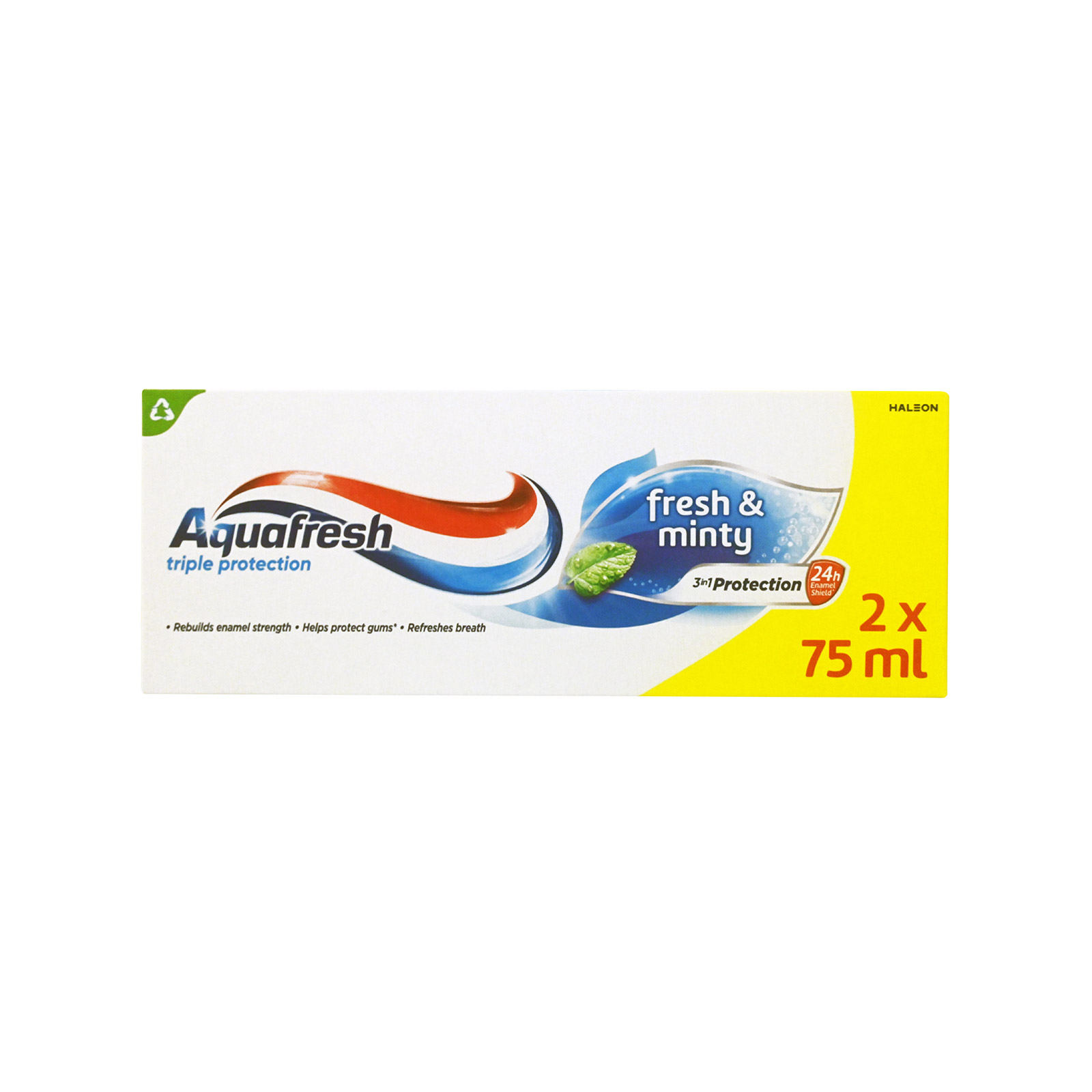 Aquafresh οδοντόκρεμα fresh & minty 2x75ml εικόνα 1