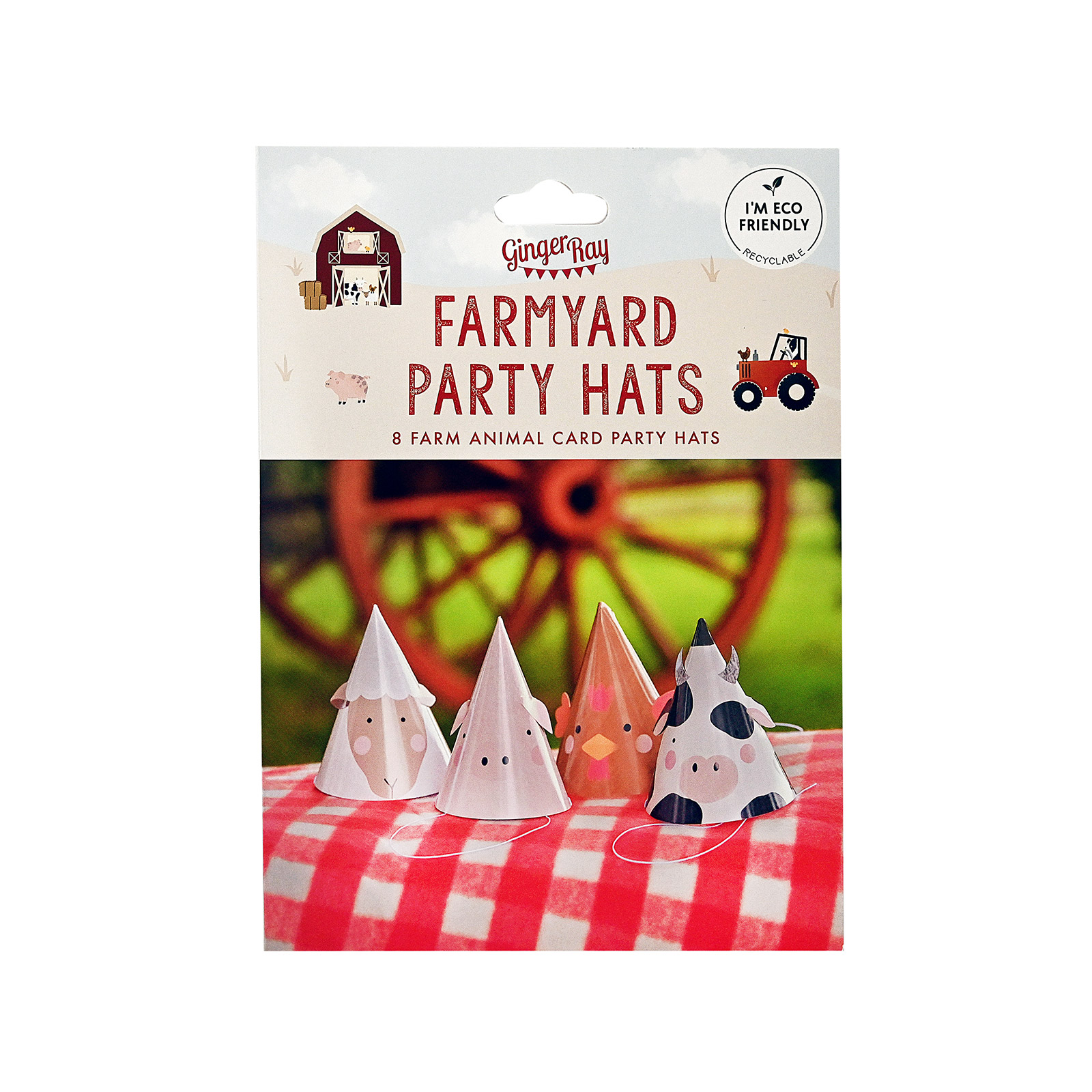 Ginger Ray Farmyard καπελάκια για πάρτυ 8τεμ εικόνα 1
