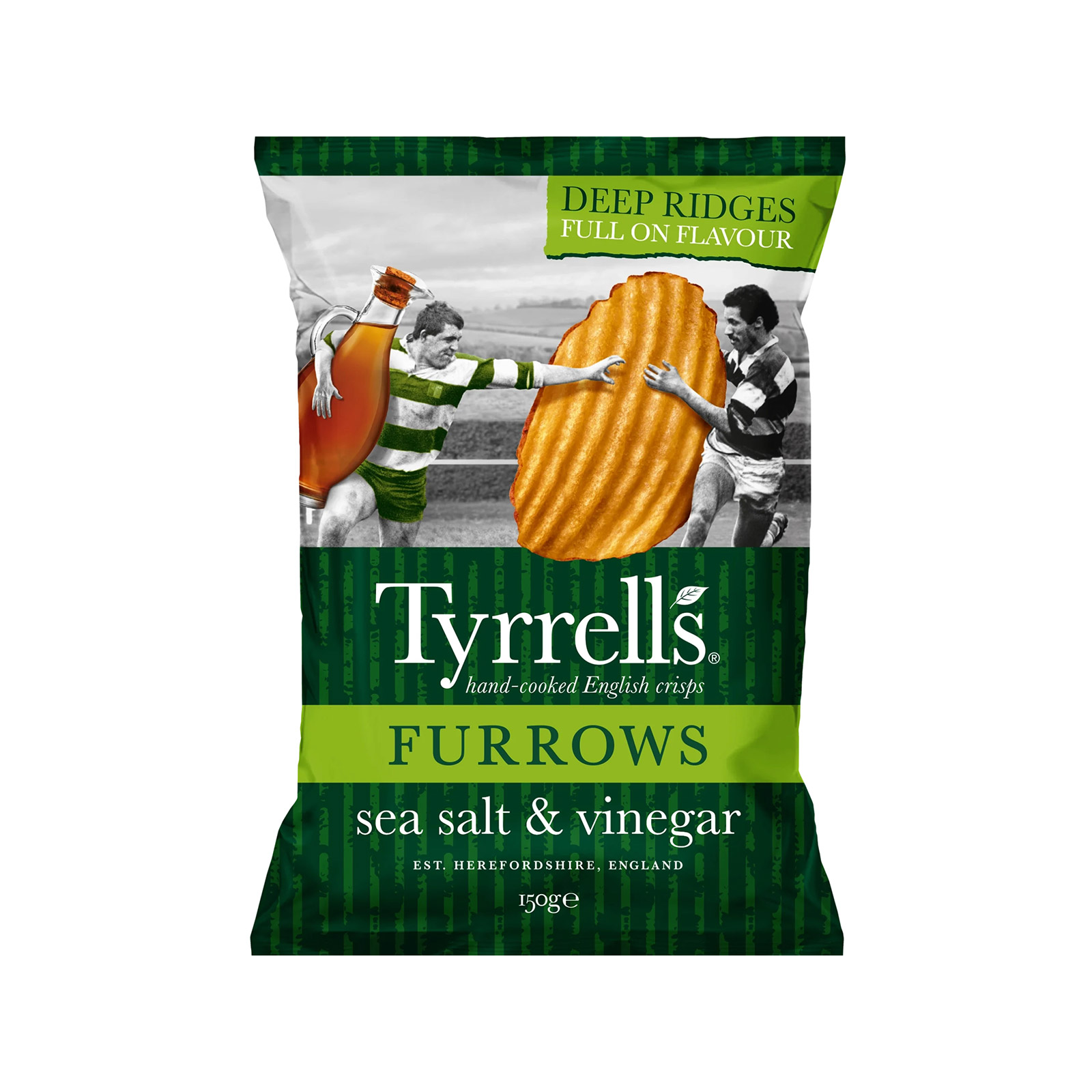Tyrrell's τσιπς πατατάκια sea salt & cider vinegar σνακ 150g εικόνα 1