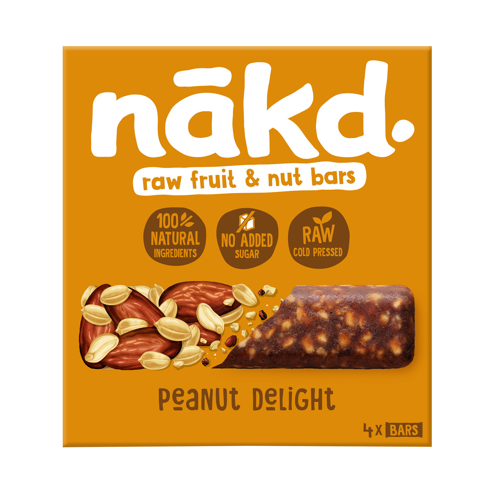 Nakd μπάρα φρούτων & ξηρών καρπών peanut delight 4x35g εικόνα 1