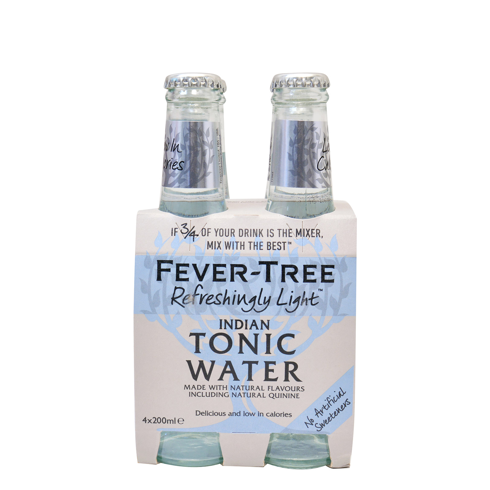 Fever Tree Indian tonic water soft drink Refreshingly Light 4x200ml image 1