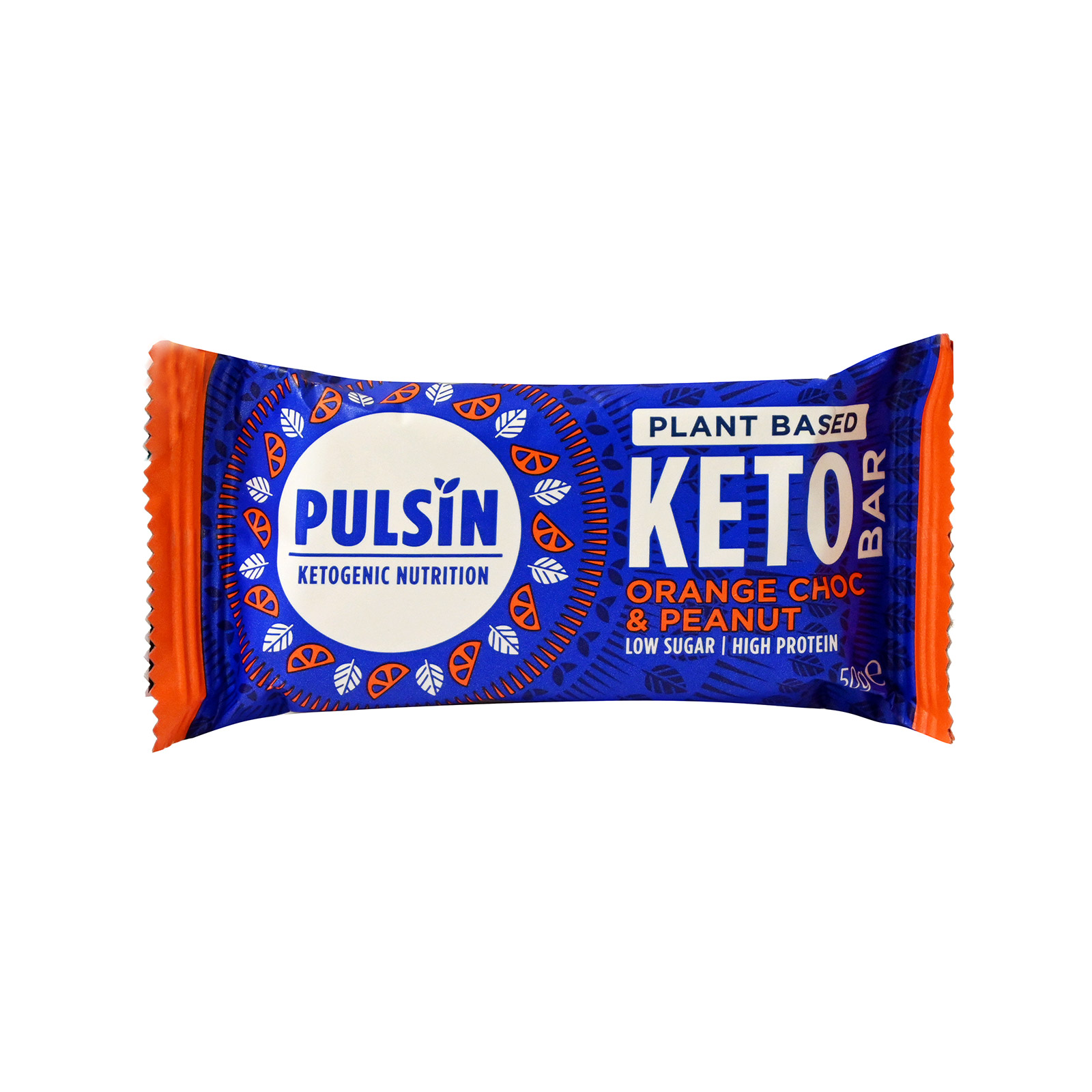 Pulsin Plant - based , keto μπάρα orange choc & peanut 50g εικόνα 1