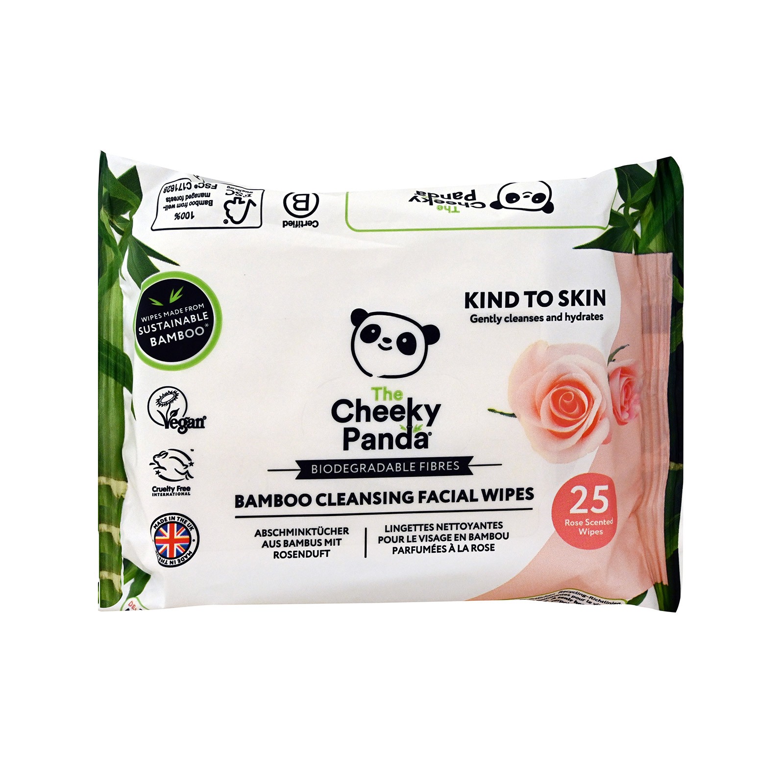 The Cheeky Panda υγρά μαντηλάκια ντεμακιγιάζ για όλους τους τύπους δέρματος - με τριαντάφυλλο 25τεμ εικόνα 1