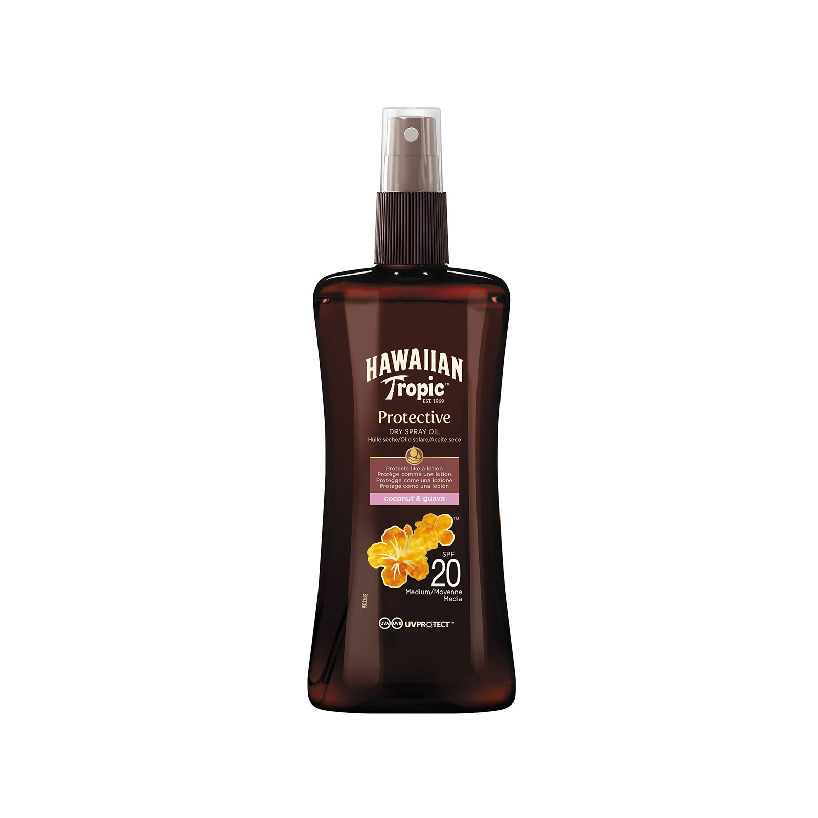Hawaiian Tropic Protective αντηλιακό λάδι spray coconut & guava, medium spf20 200ml εικόνα 1