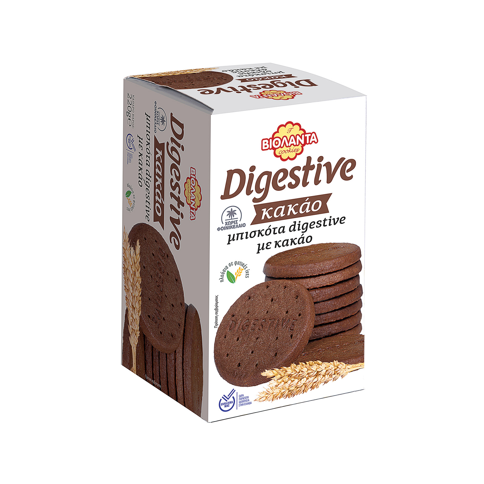 Βιολάντα Digestive μπισκότα με κακάο 220g εικόνα 1