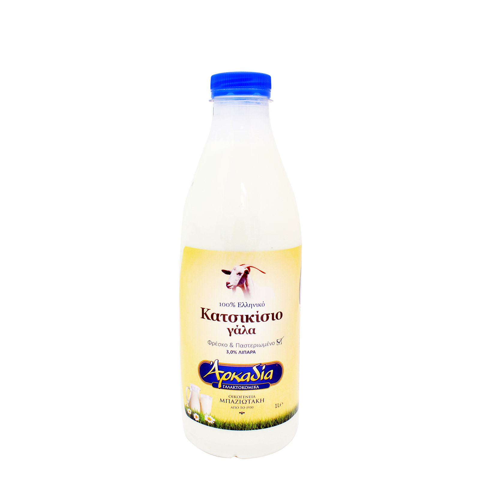 Οικογένεια Μπαζιωτάκη Αρκαδία γάλα κατσικίσιο φρέσκο & παστεριωμένο 3% λιπαρά 1lt εικόνα 1