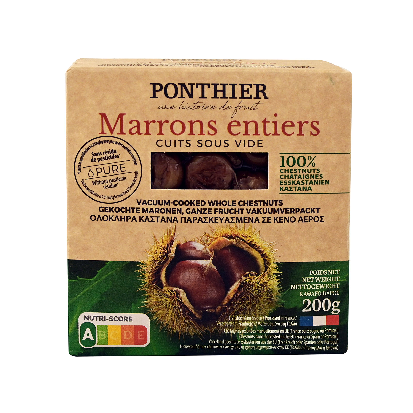 Ponthier κάστανα ολόκληρα βρασμένα 200g εικόνα 1