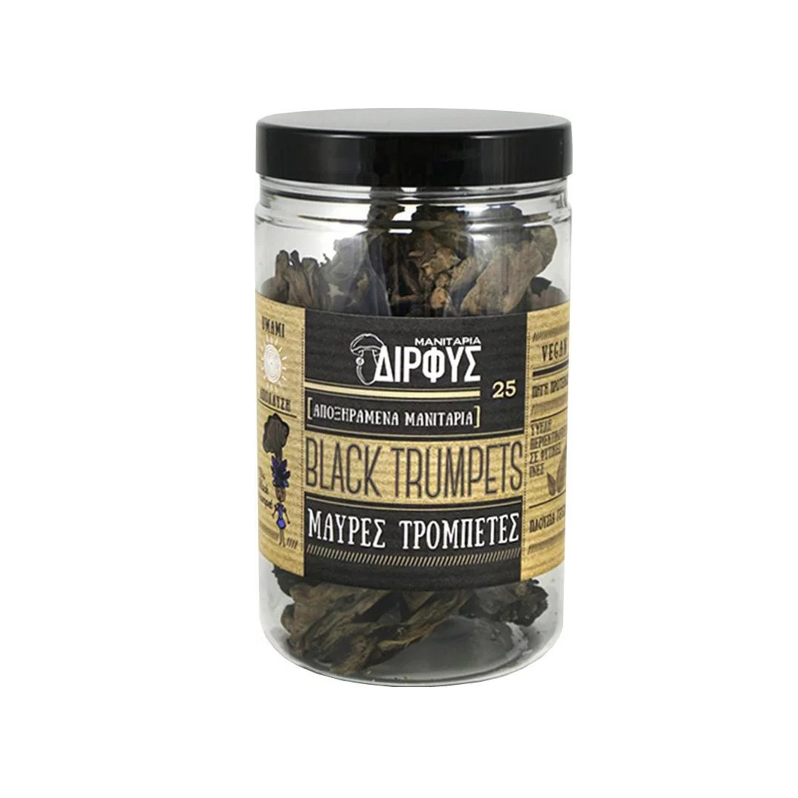 Δίρφυς μανιτάρια αποξηραμένα μαύρες τρομπέτες λαχανικά αποξηραμένα 30g εικόνα 1