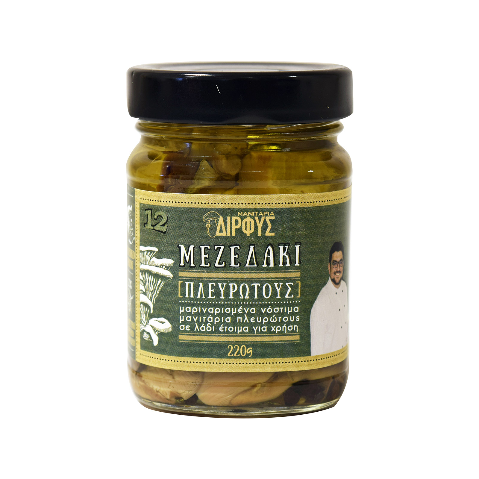 Δίρφυς Μεζεδάκι πλευρώτους μανιτάρια μαριναρισμένα σε λάδι 220g (στραγγισμένο βάρος 135g) εικόνα 1