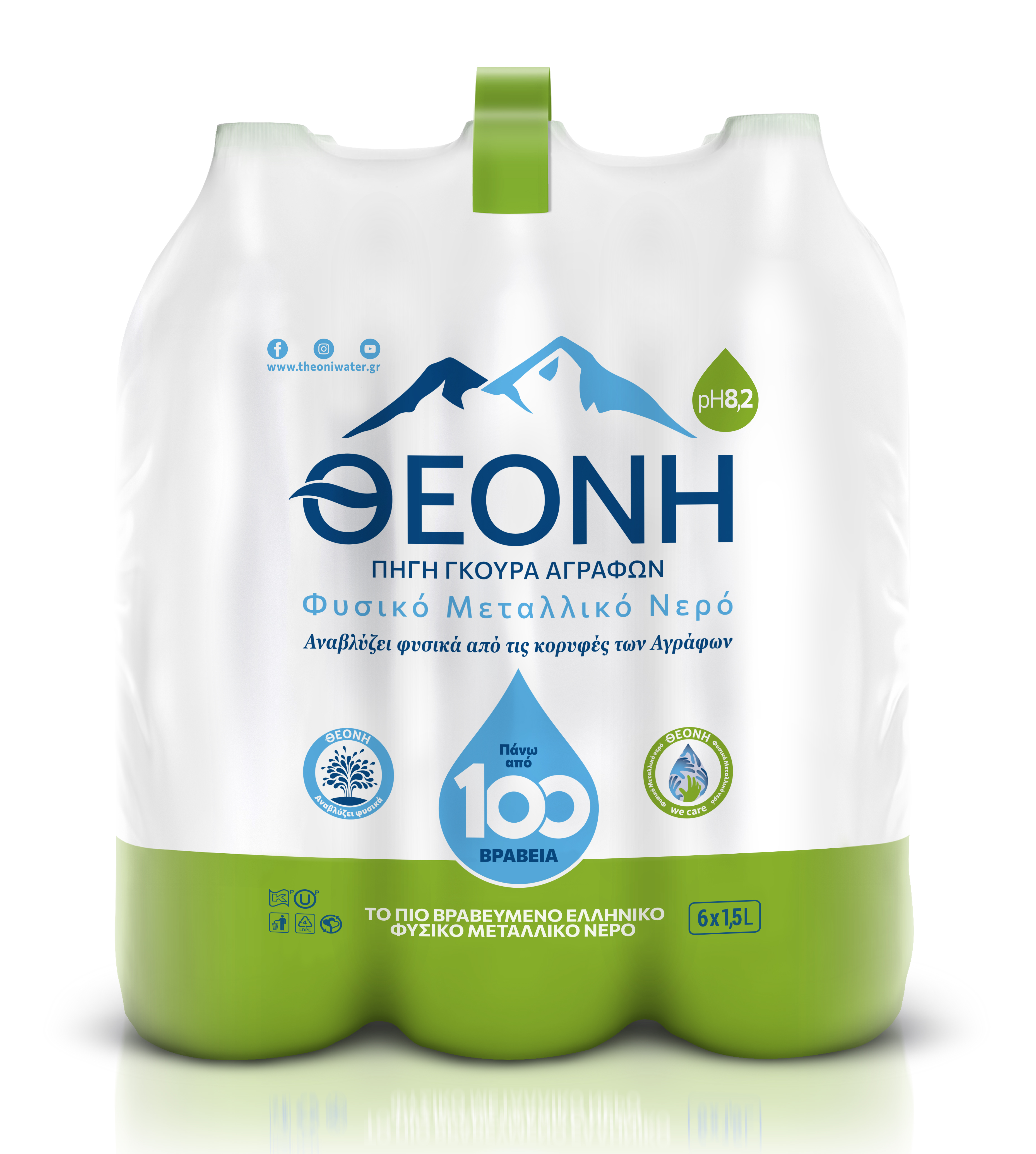 Θεόνη φυσικό μεταλλικό νερό 6x1.5lt εικόνα 1