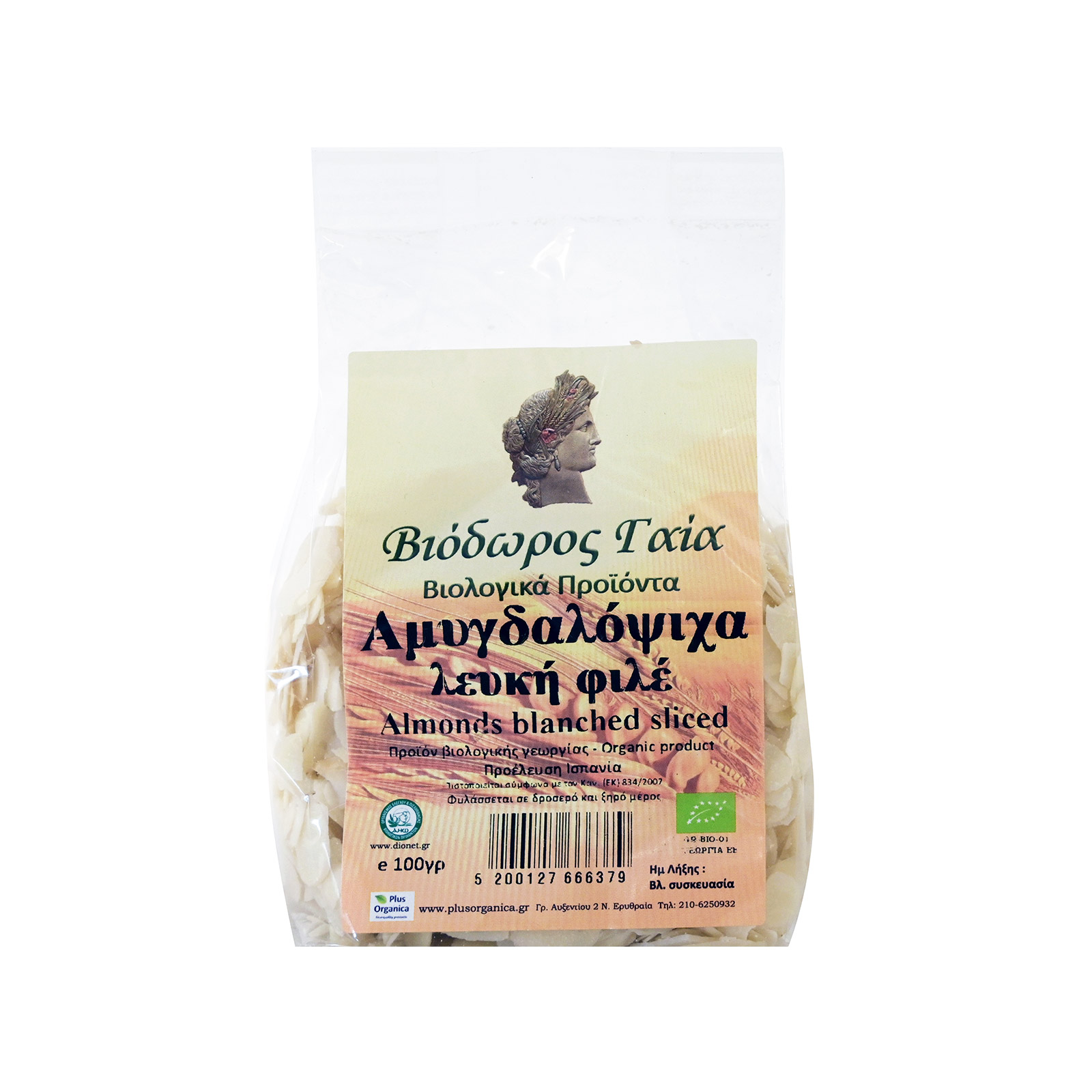 Βιόδωρος Γαία αμυγδαλόψιχα φιλέ λευκή 100g εικόνα 1