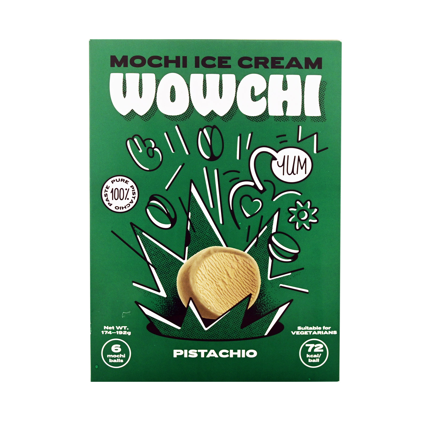 Wowchi Mochi multi-pack ice cream pistachio 174g image 1