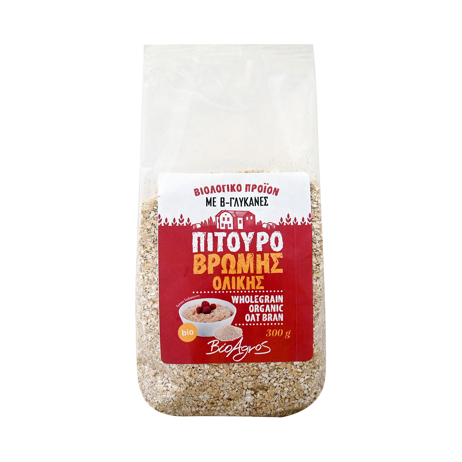 Bioagros wholegrain oat bran 300g image 1