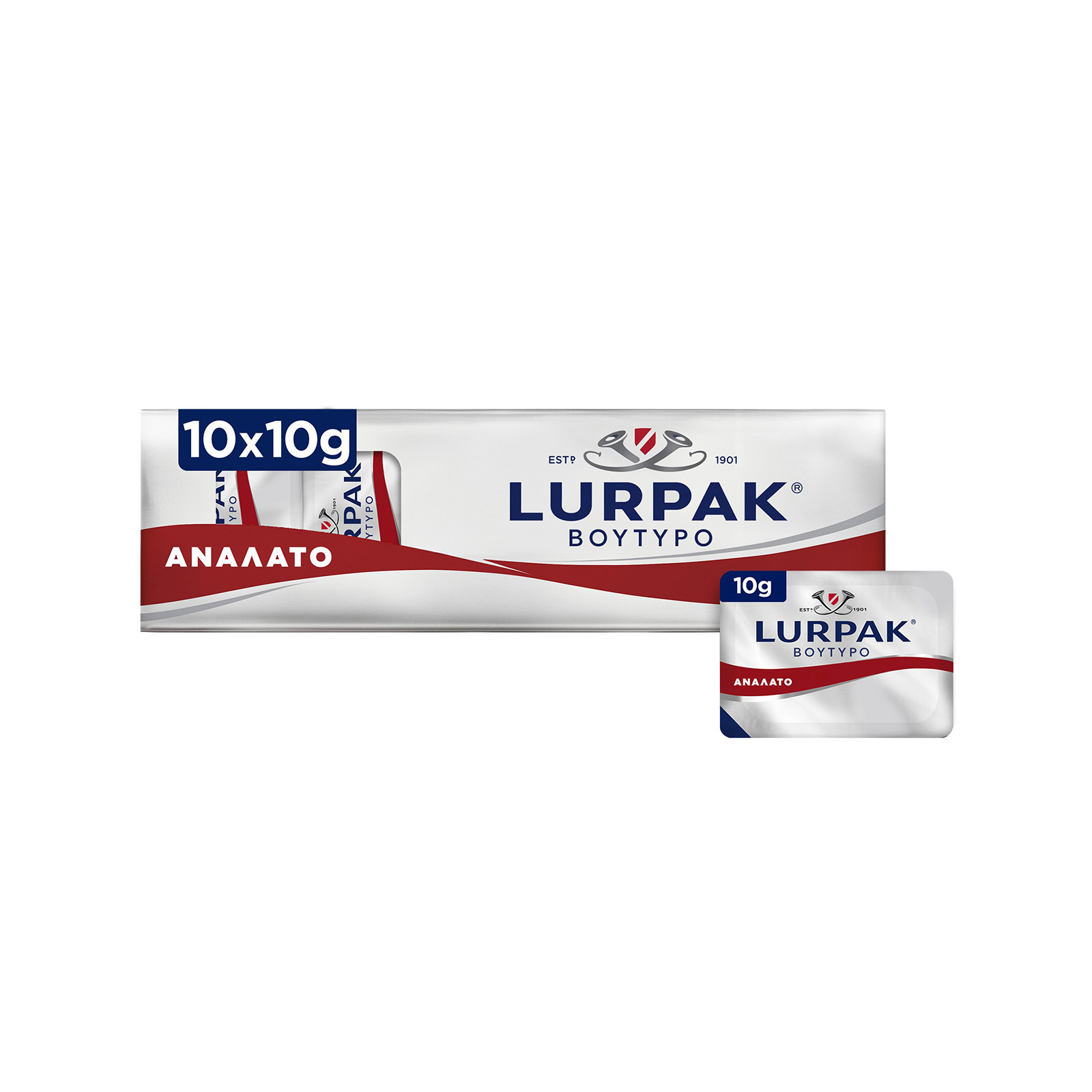 Lurpak βούτυρο αγελάδος ανάλατο 10x10g εικόνα 1