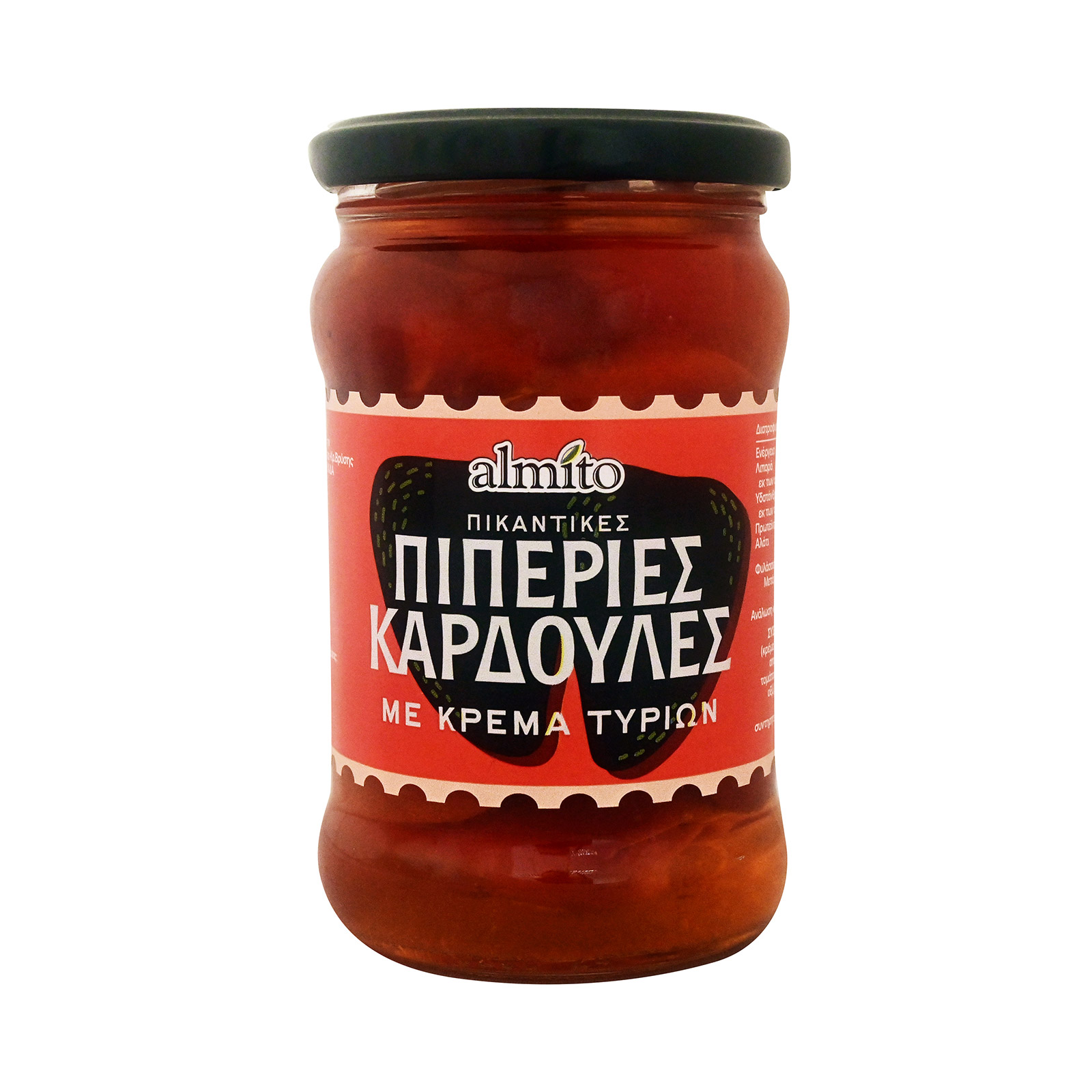 Almito Καρδούλες πιπεριές κόκκινες, πικάντικες με κρέμα τυριών κονσέρβα λαχανικών 270g (στραγγισμένο βάρος 150g) εικόνα 1