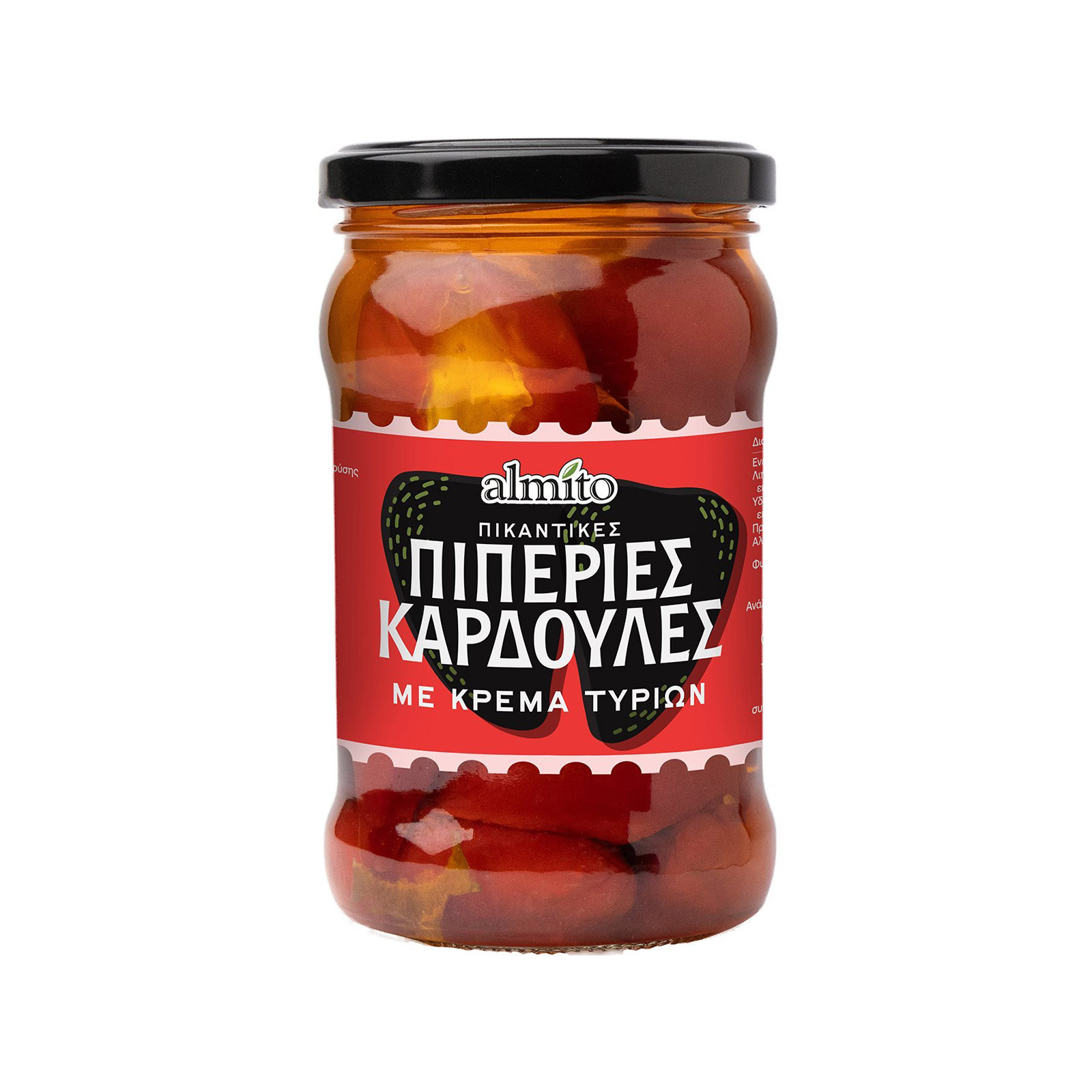 Almito Καρδούλες πιπεριές κόκκινες, πικάντικες με κρέμα τυριών κονσέρβα λαχανικών 270g (στραγγισμένο βάρος 150g) εικόνα 1