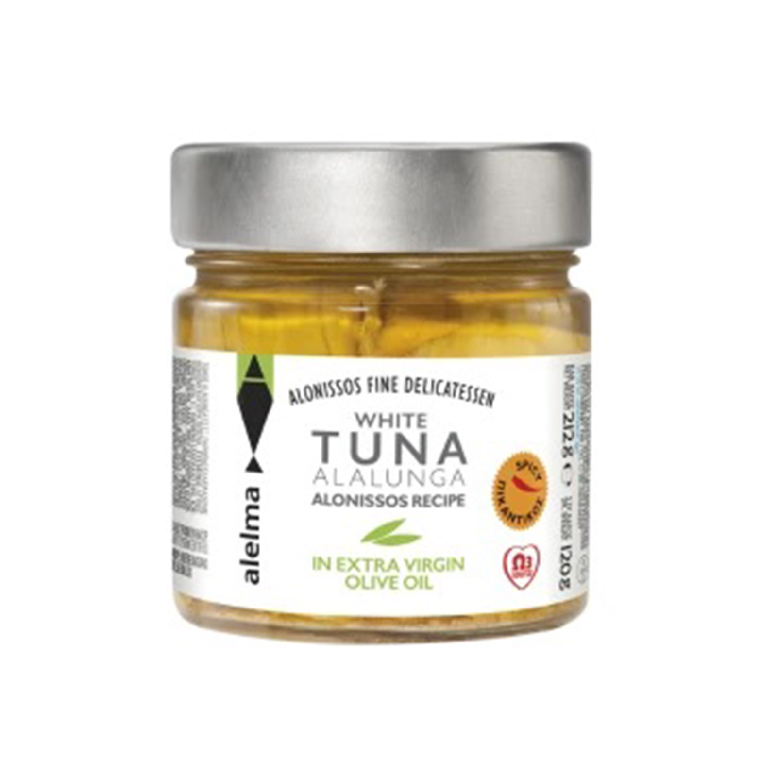 Alelma Alalunga λευκός τόνος Αλοννήσου πικάντικος σε εξαιρετικό παρθένο ελαιόλαδο 212g εικόνα 1