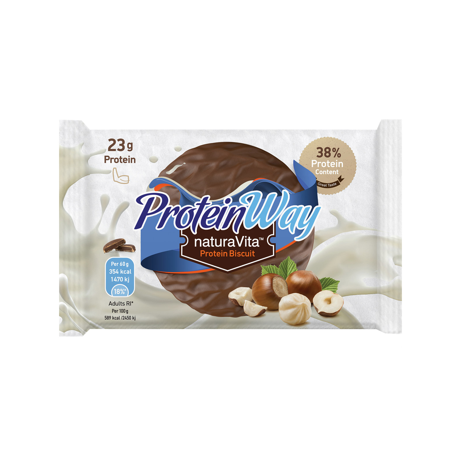 Protein Way Natura vita μπισκότο πρωτεϊνης hazelnut 60g εικόνα 1