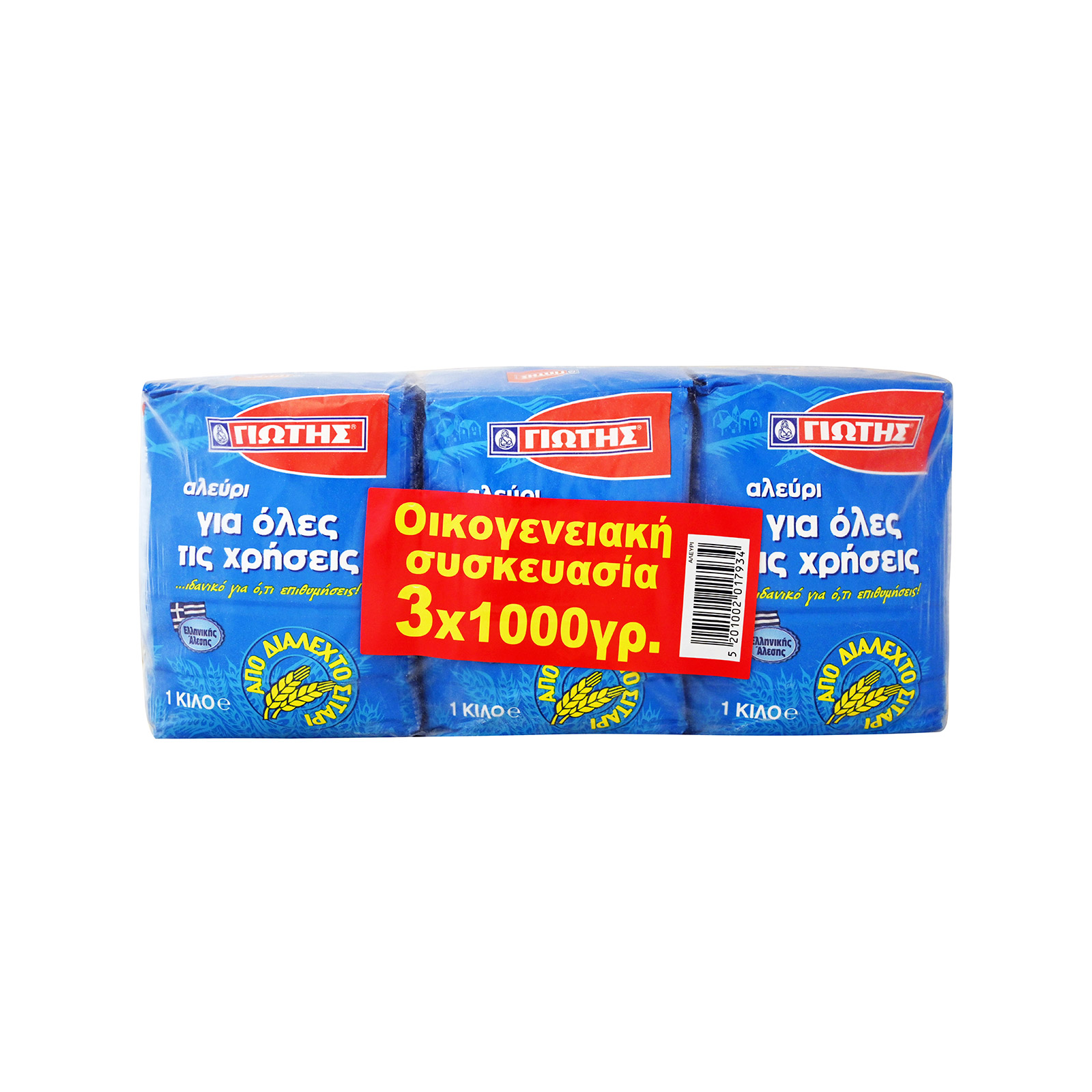 Γιώτης αλεύρι για όλες τις χρήσεις 3x1kg εικόνα 1