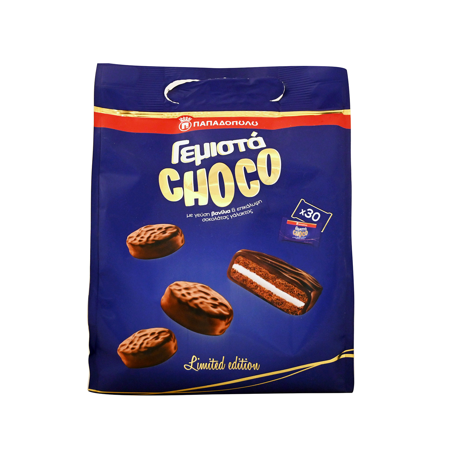 Παπαδοπούλου μπισκότα γεμιστά choco 400g εικόνα 1