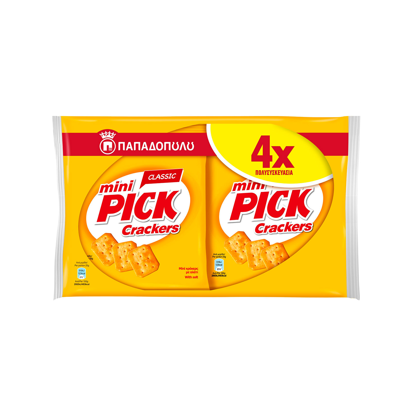 Παπαδοπούλου Pick κρακεράκια classic 4x70g εικόνα 1