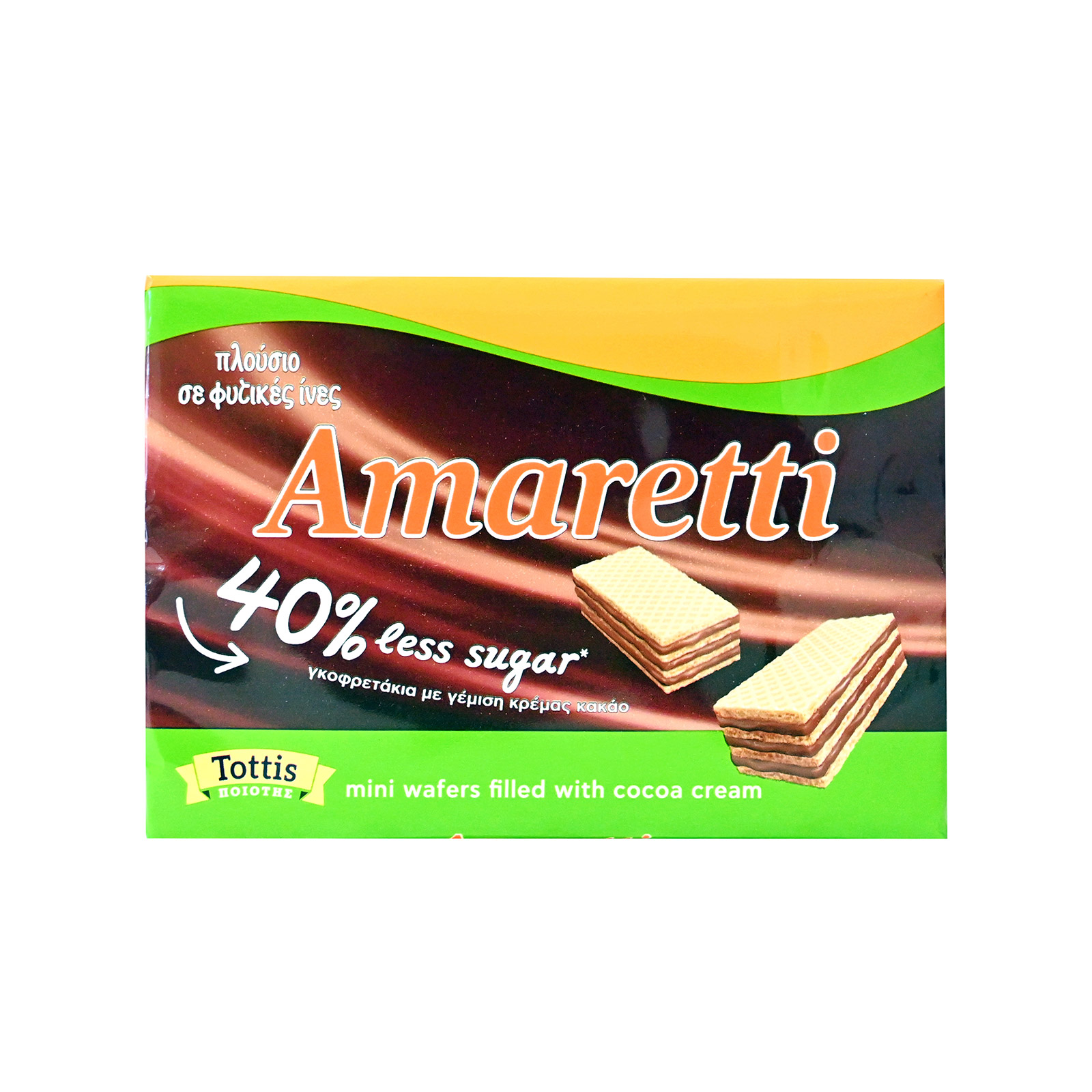 Amaretti γκοφρετάκια κρεμα κακάο - λιγότερη ζάχαρη 68g εικόνα 1