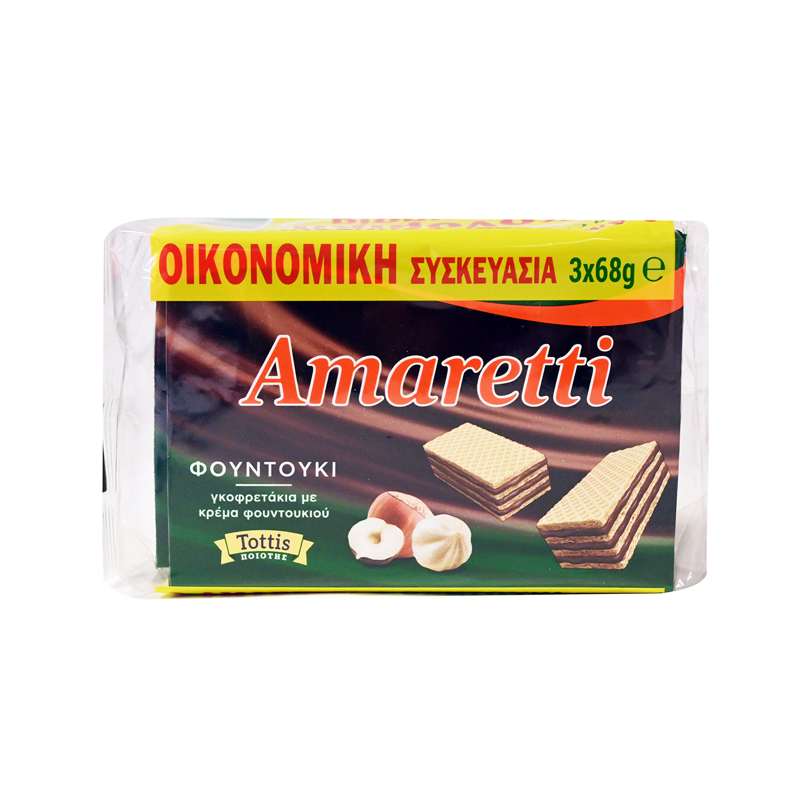 Amaretti γκοφρέτα φουντούκι 3x68g εικόνα 1