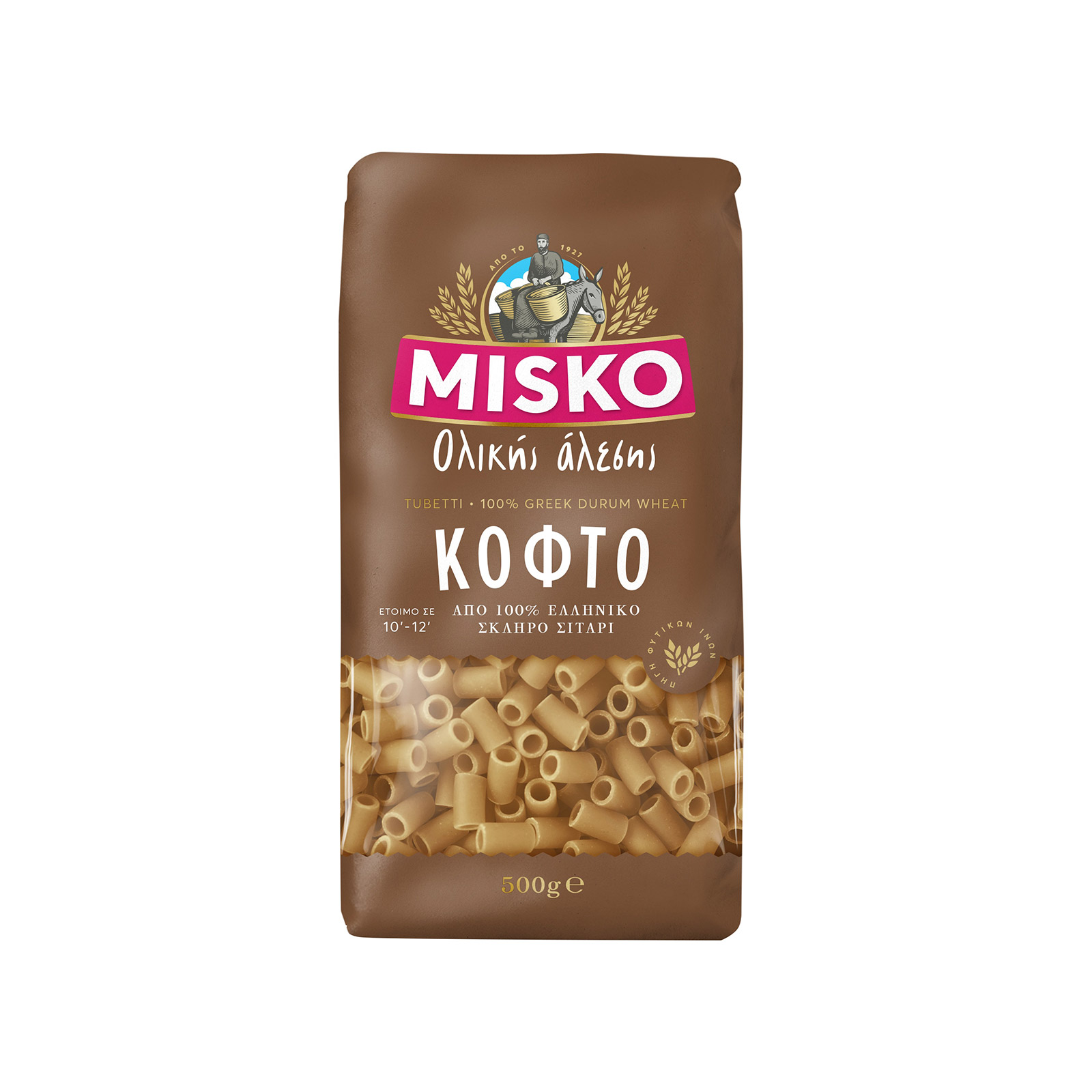 Misko πάστα ζυμαρικών ολικής αλέσεως κοφτό 500g εικόνα 1