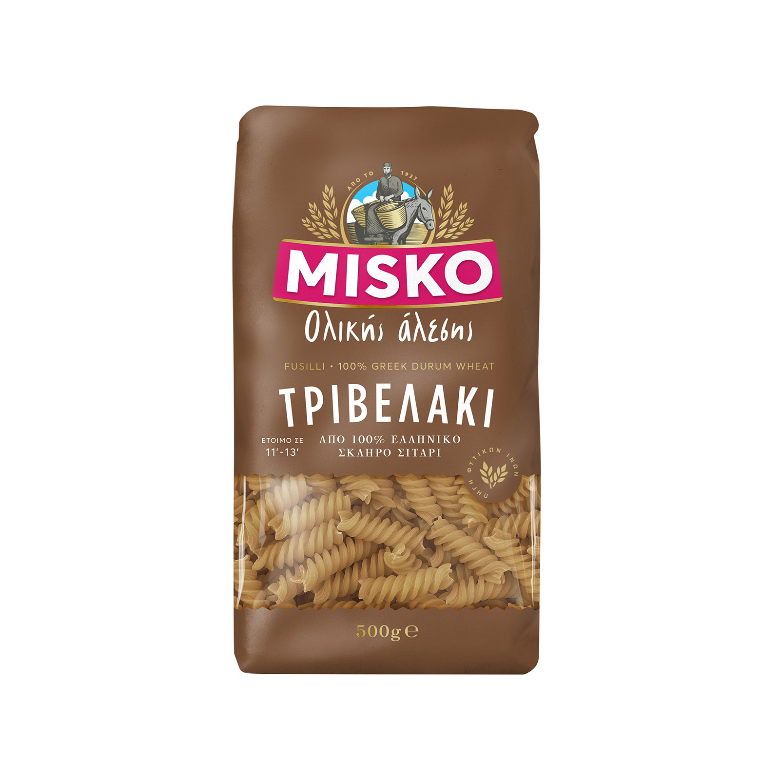 Misko πάστα ζυμαρικών ολικής αλέσεως τριβελάκι 500g εικόνα 1