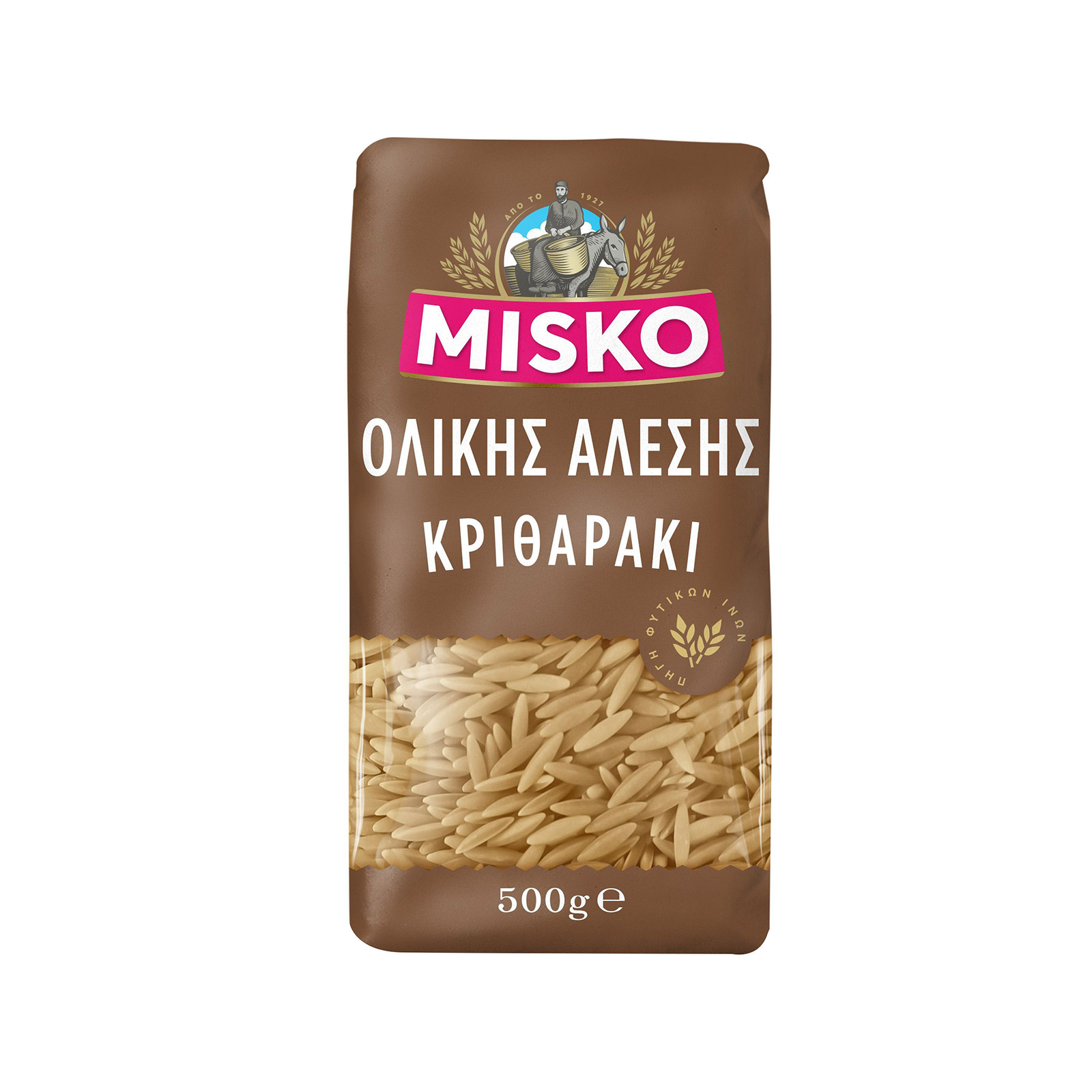 Misko πάστα ζυμαρικών ολικής αλέσεως κριθαράκι 500g εικόνα 1