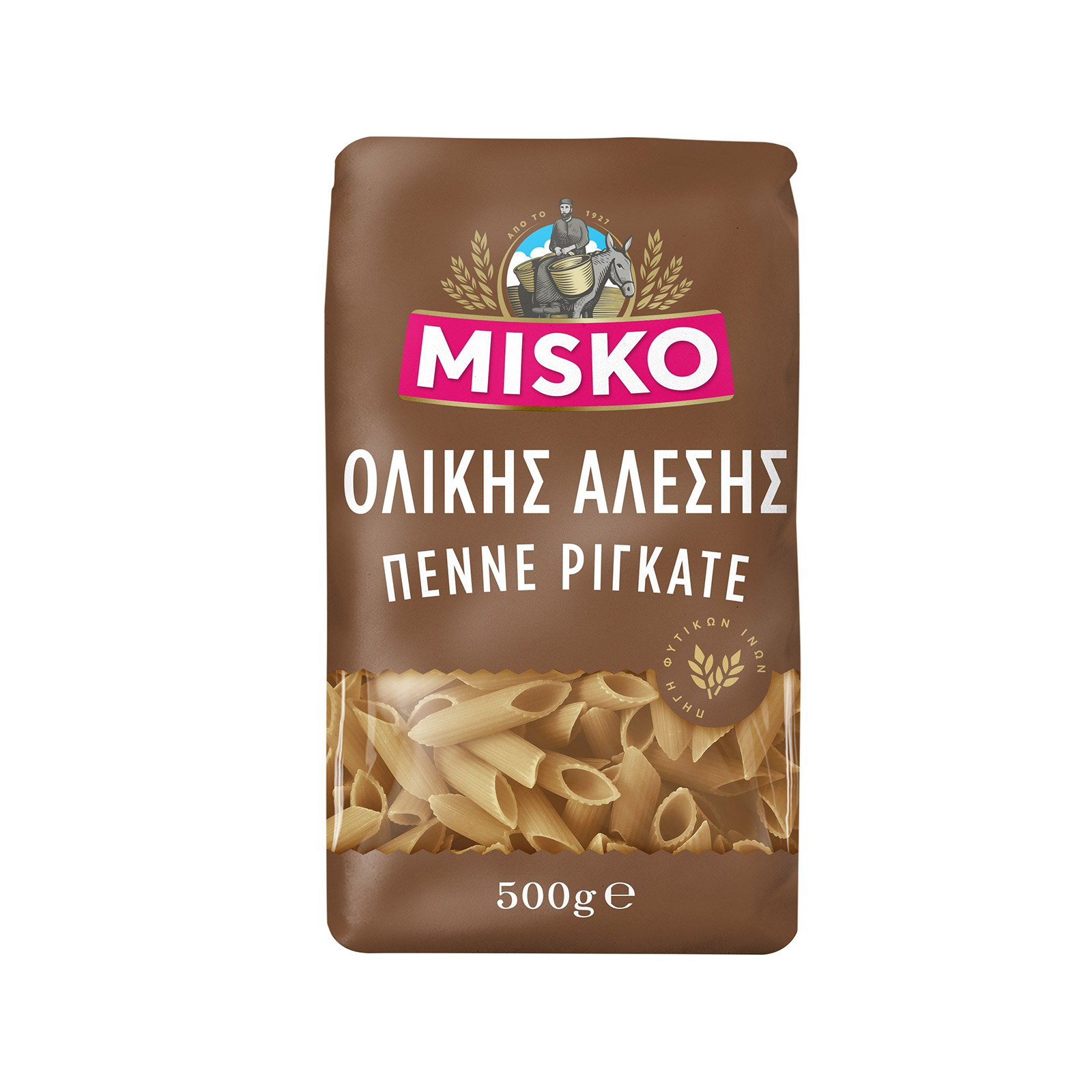 Misko πάστα ζυμαρικών ολικής αλέσεως πέννε ριγκάτε 500g εικόνα 1
