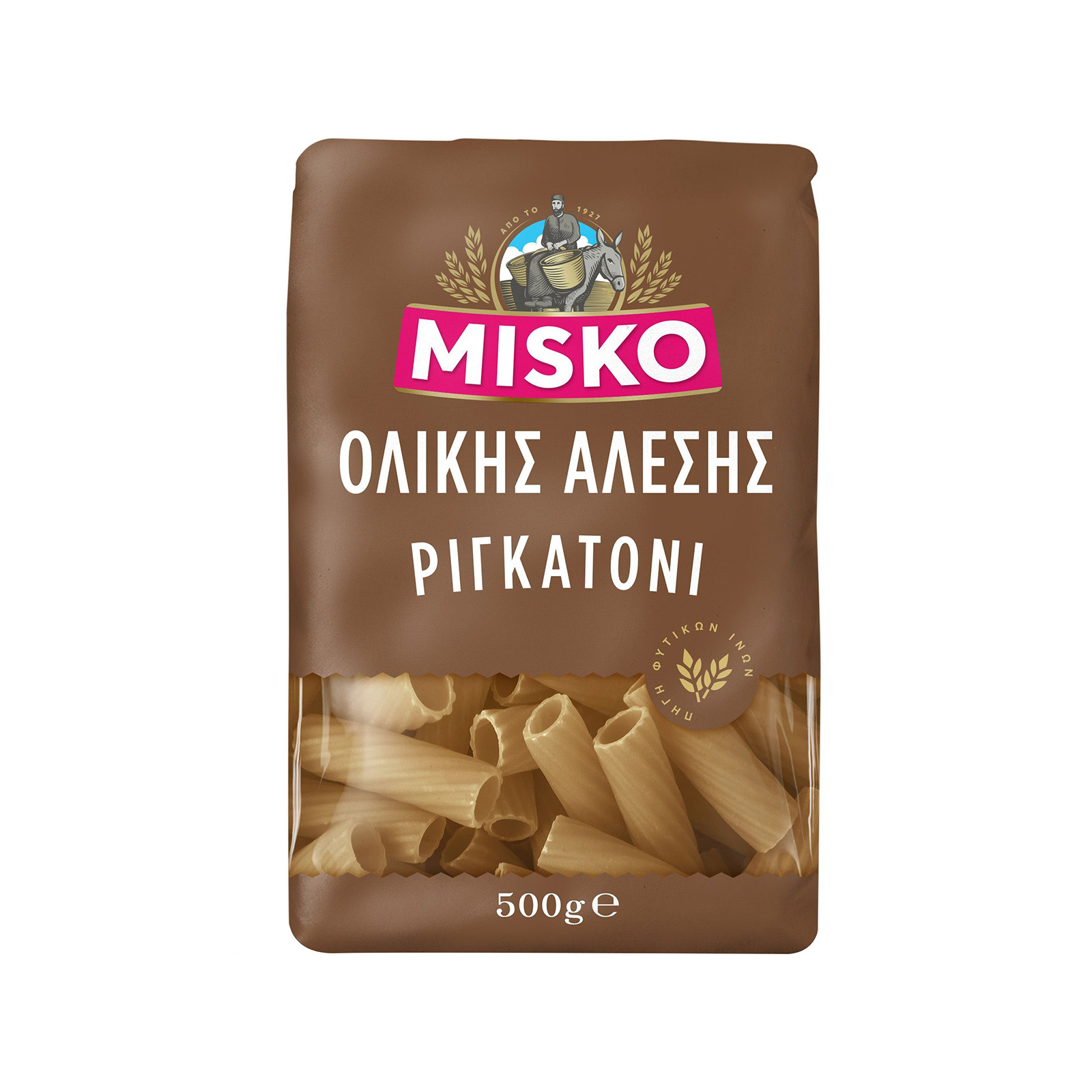 Misko πάστα ζυμαρικών ολικής αλέσεως ριγκατόνι 500g εικόνα 1