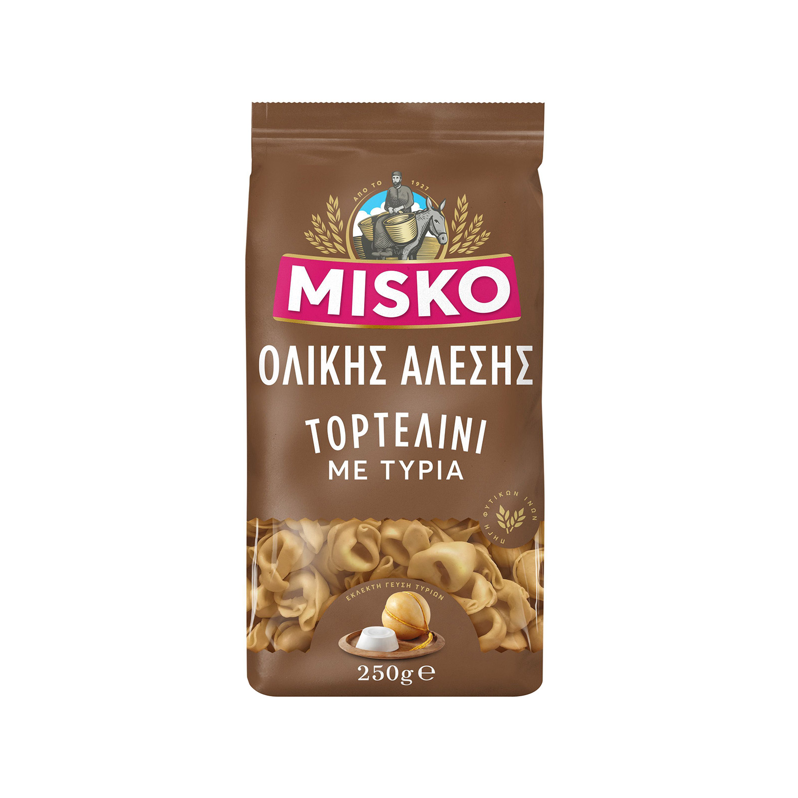 Misko πάστα ζυμαρικών ολικής αλέσεως τορτελίνι με τυριά 250g εικόνα 1