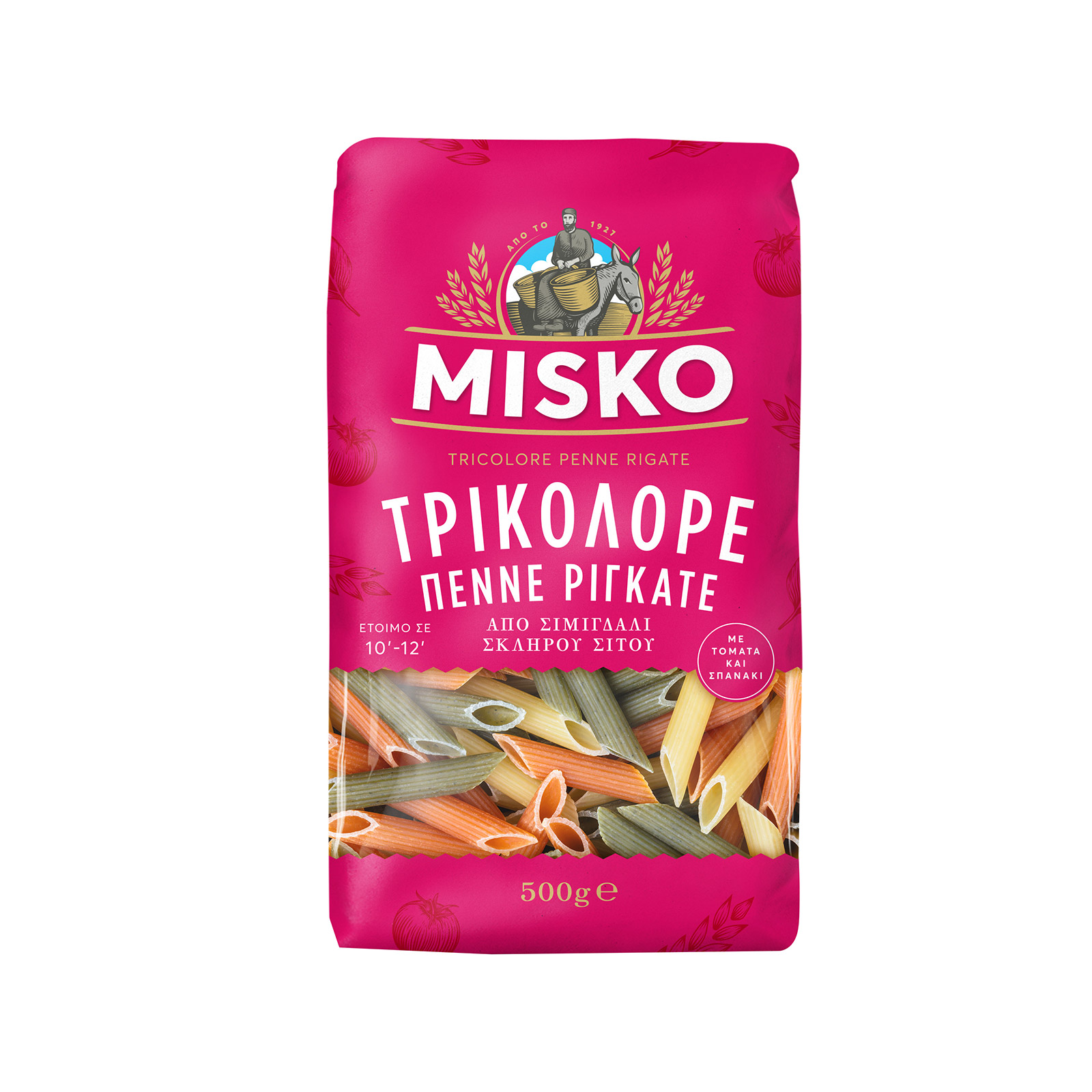 Misko πάστα ζυμαρικών πέννε ριγκάτε τρικολόρε 500g εικόνα 1