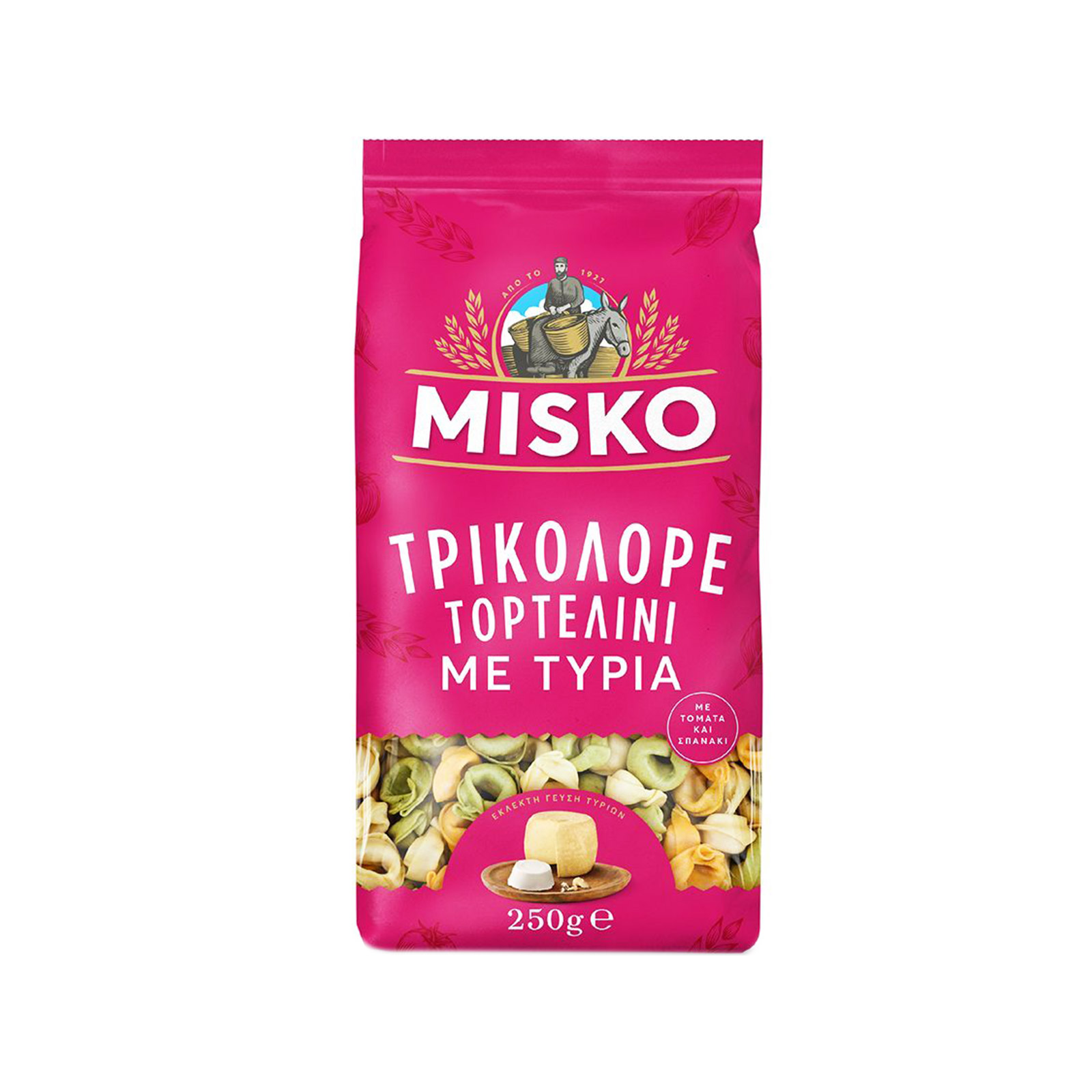 Misko πάστα ζυμαρικών tortellini τρικολόρε με τυριά 250g εικόνα 1