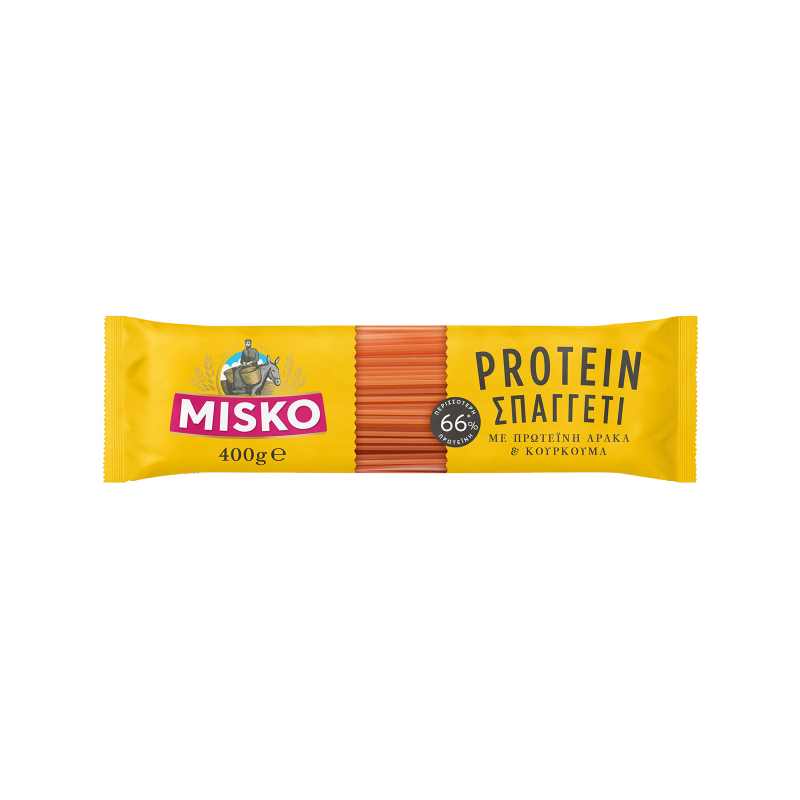 Misko Protein μακαρόνια σπαγγέτι με πρωτεΐνη αρακά & κουρκουμά 400g εικόνα 1