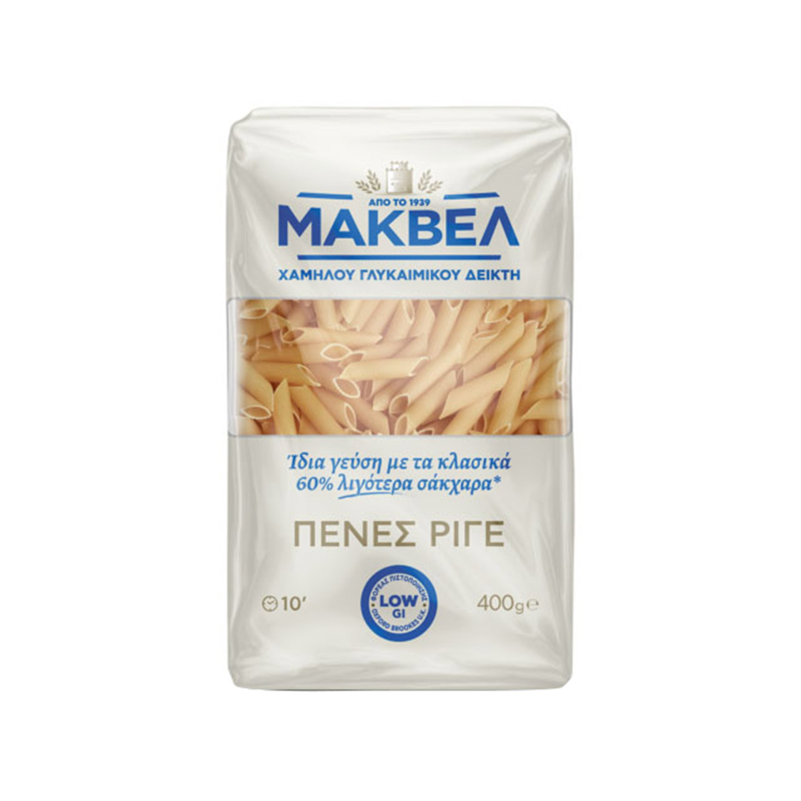 Μάκβελ Χαμηλού γλυκαιμικού δείκτη πάστα ζυμαρικών πέννες ριγέ 400g εικόνα 1