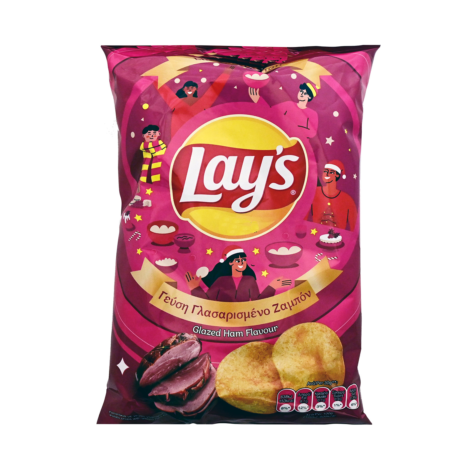 Lay's πατατάκια γλασαρισμένο ζαμπόν 95g εικόνα 1
